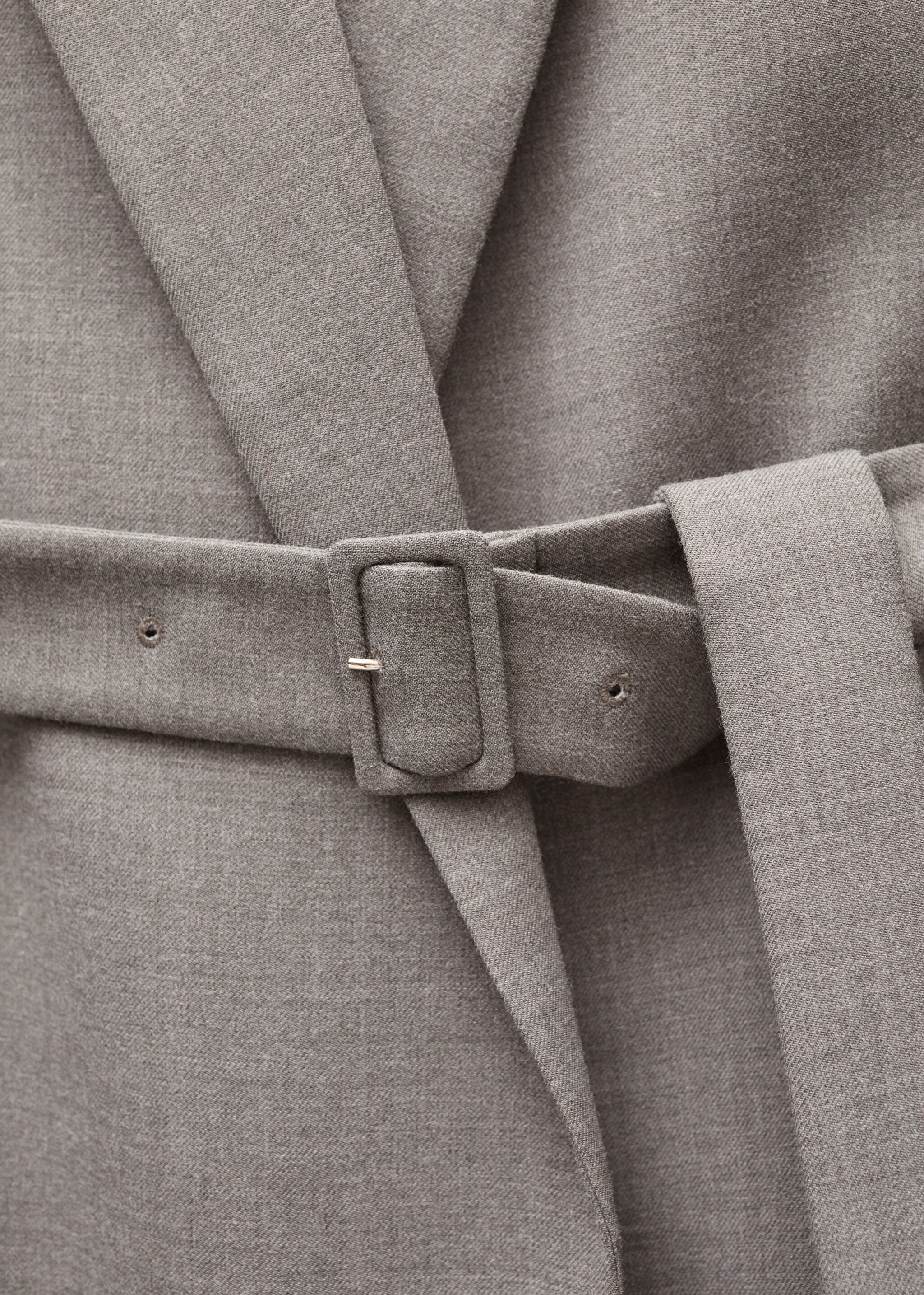 Double-breasted coat with belt - Details of the article 8, Grey. Ref: 77026765-00.
