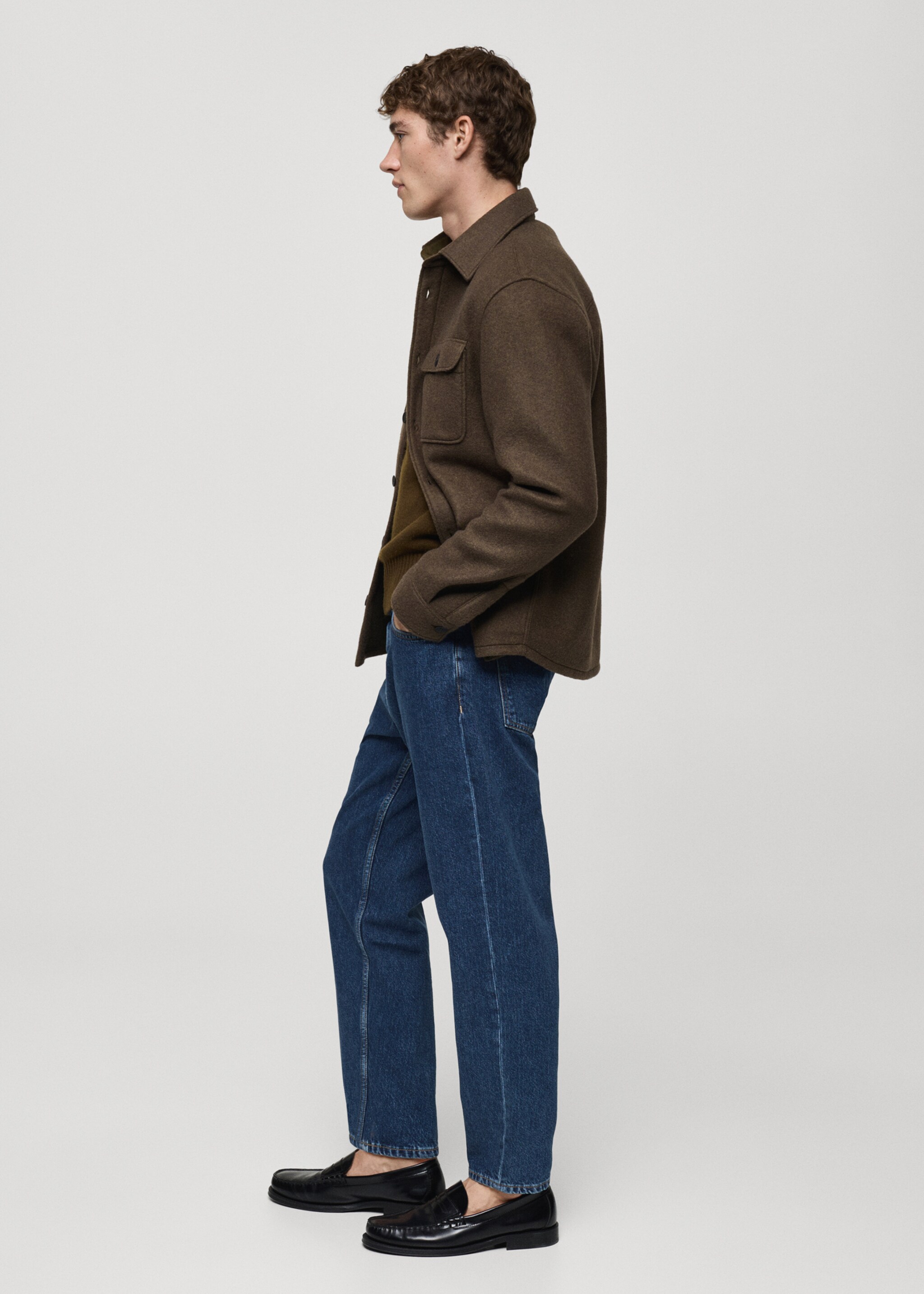 Jeans tapered-fit lavado oscuro - Detalle del artículo 2, Azul oscuro. Ref: 77026766-00.