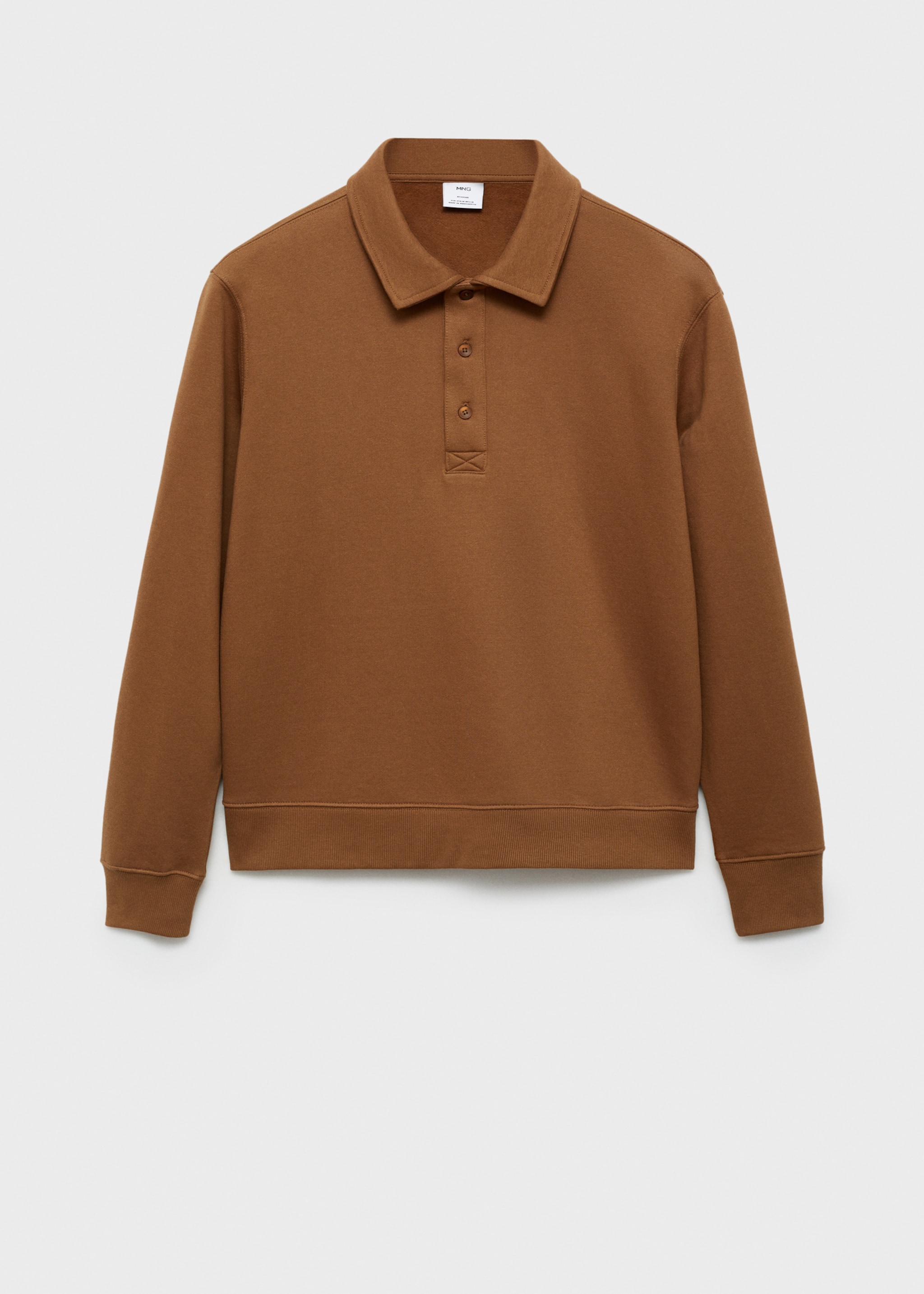 Polo-Sweatshirt aus Baumwollgemisch - Artikel ohne Model, Tobacco-Braun. Ref: 77027113-00.