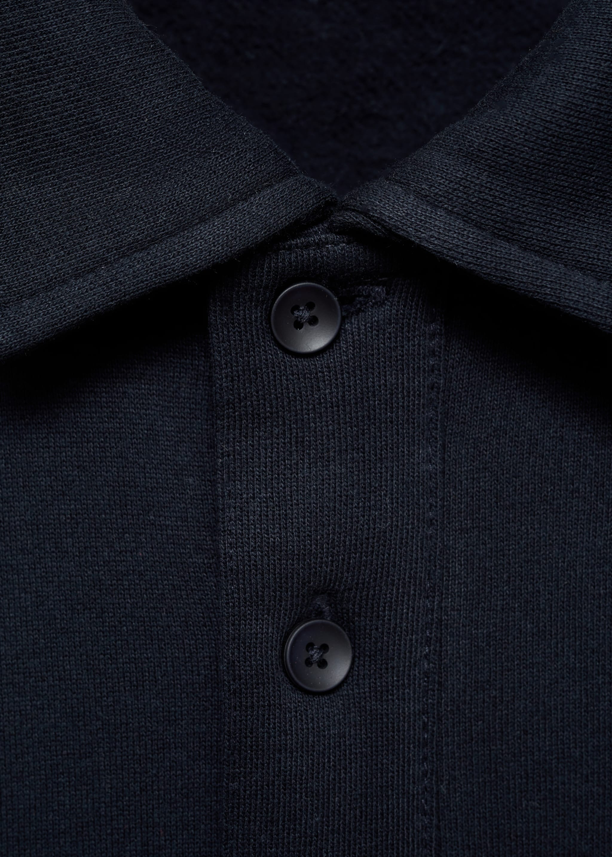 Sudadera polo mezcla algodón - Detalle del artículo 8, Azul marino oscuro. Ref: 77027113-00.