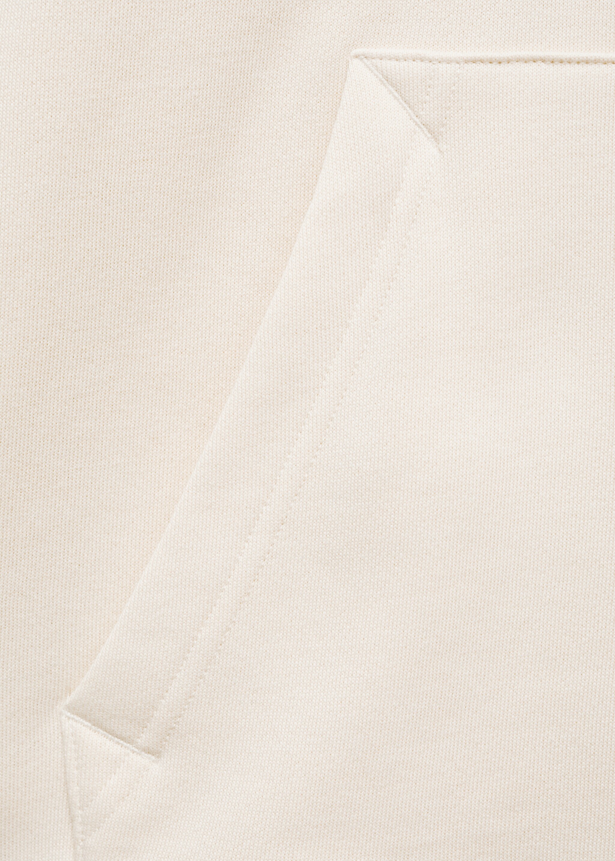 Cotton kangaroo-hooded sweatshirt - Details of the article 0, Ecru. Ref: 77027115-00.