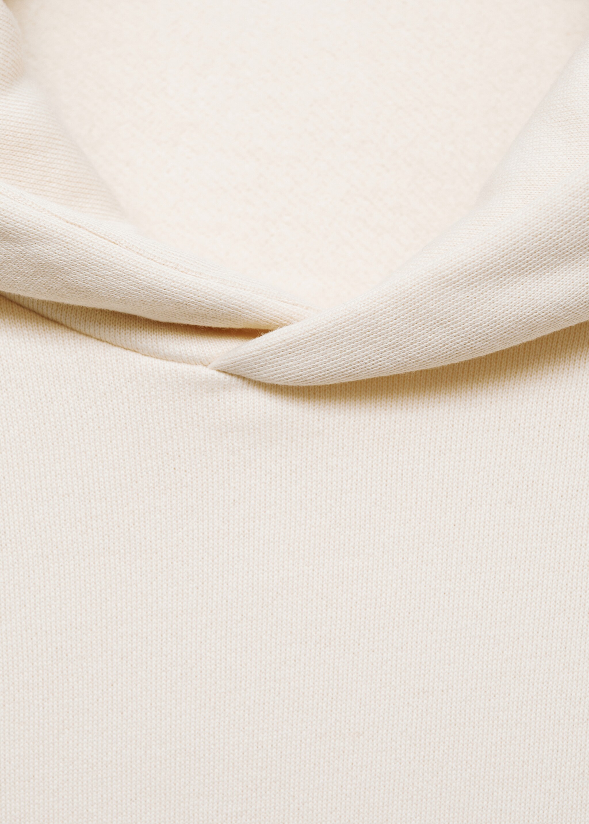 Cotton kangaroo-hooded sweatshirt - Details of the article 8, Ecru. Ref: 77027115-00.