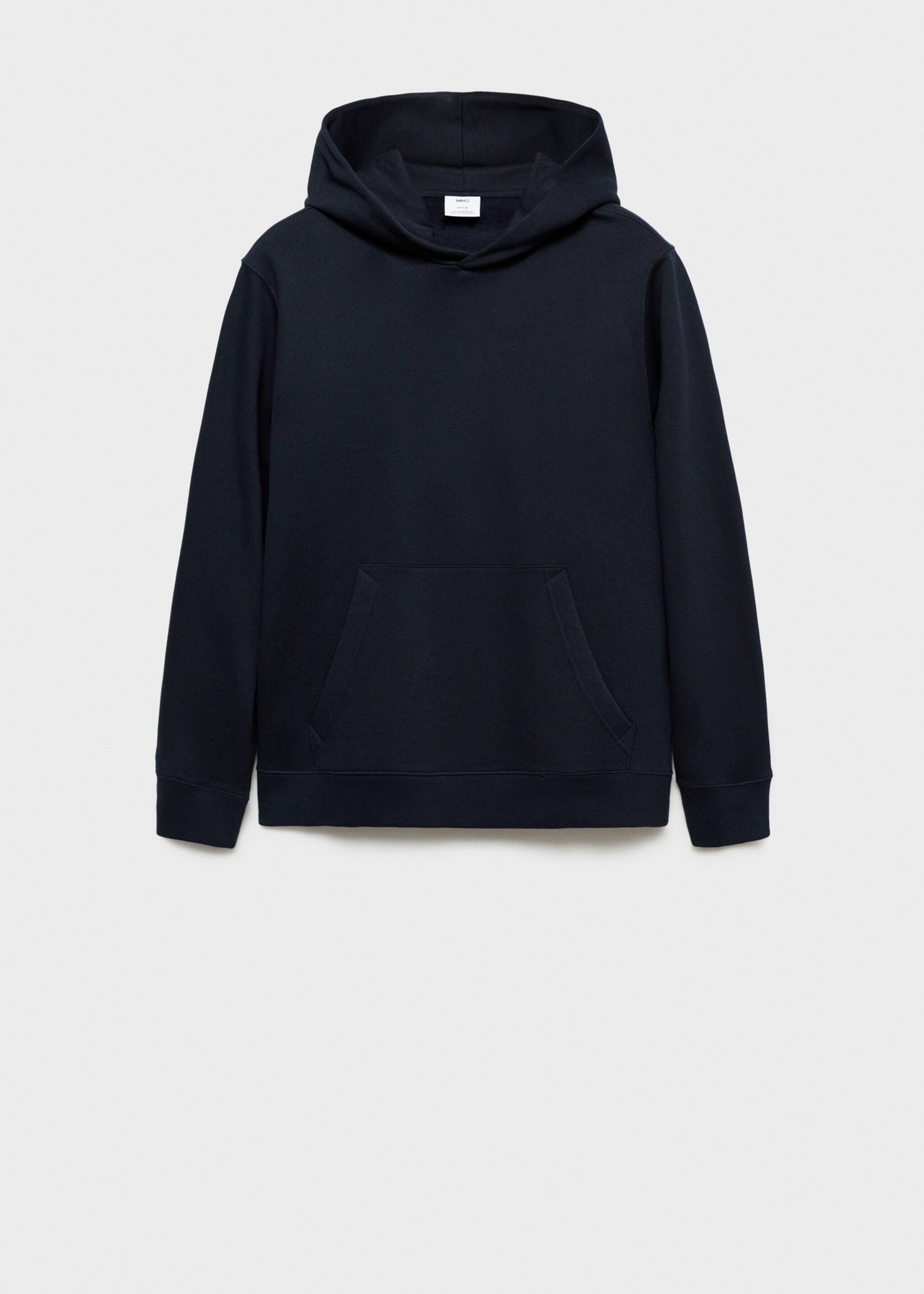 Cotton kangaroo-hooded sweatshirt - Article without model, Dark Navy. Ref: 77027115-00.