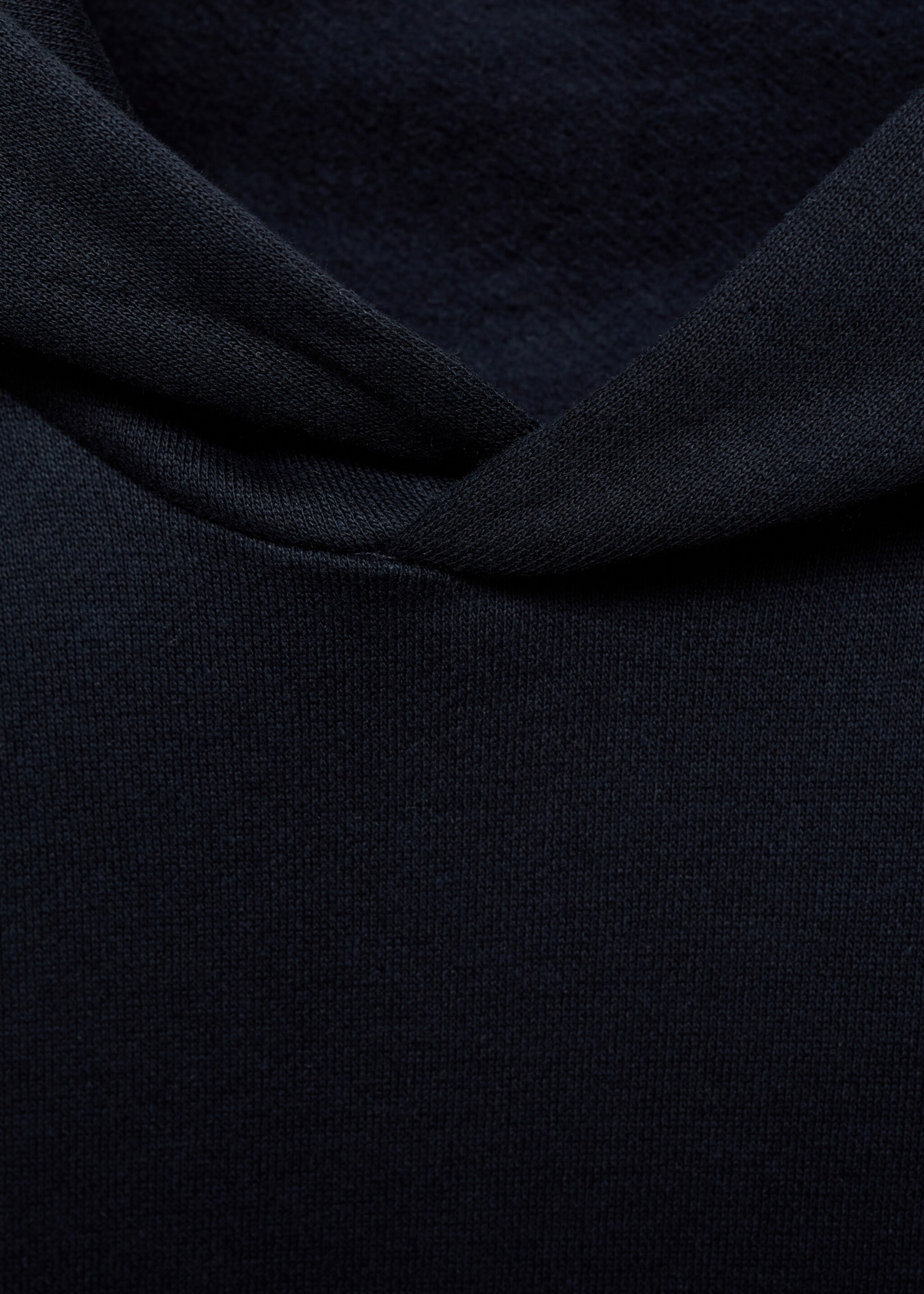 Cotton kangaroo-hooded sweatshirt - Details of the article 8, Dark Navy. Ref: 77027115-00.
