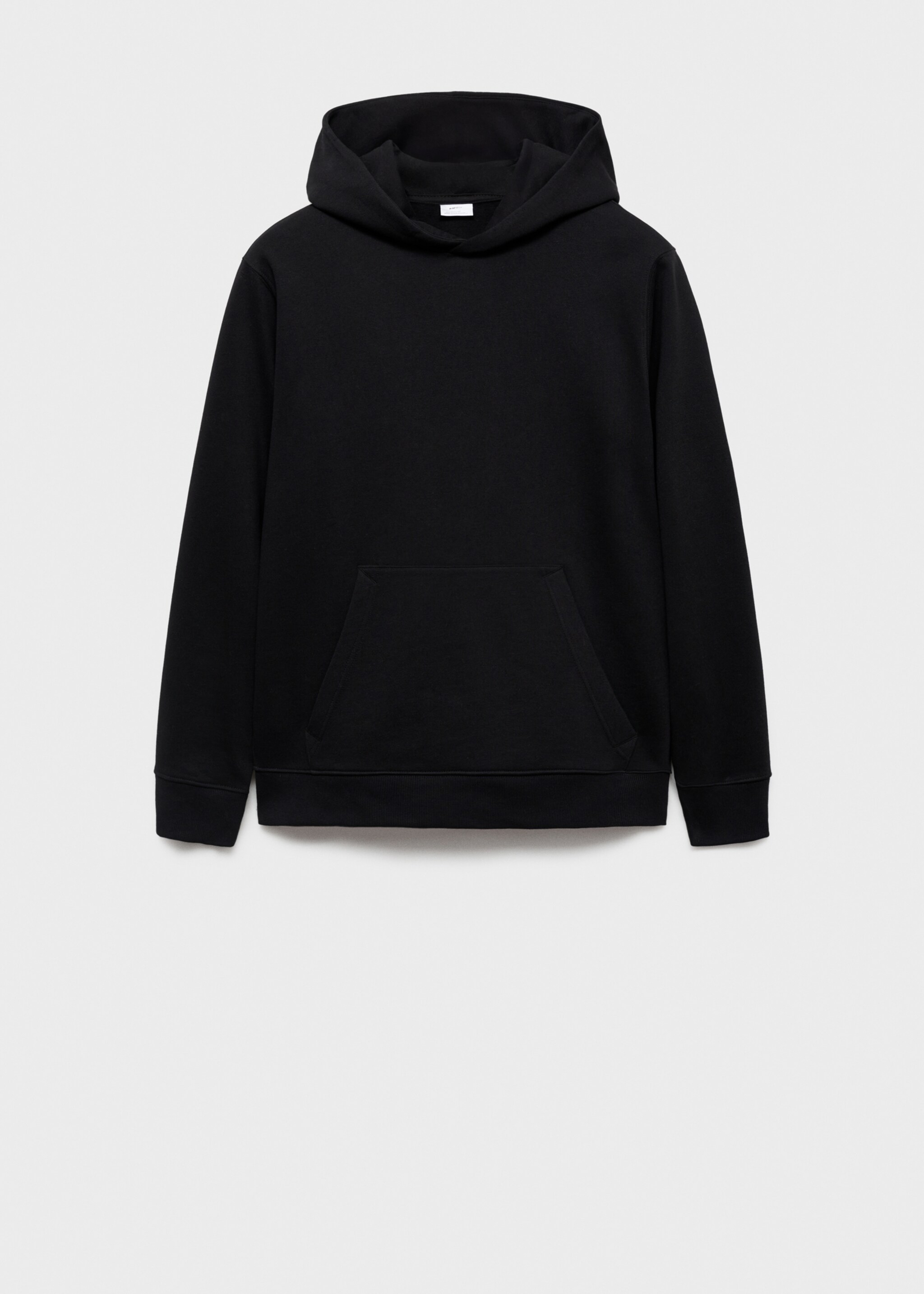 Baumwoll-Kapuzensweatshirt mit Känguru-Tasche - Artikel ohne Model, Schwarz. Ref: 77027115-00.