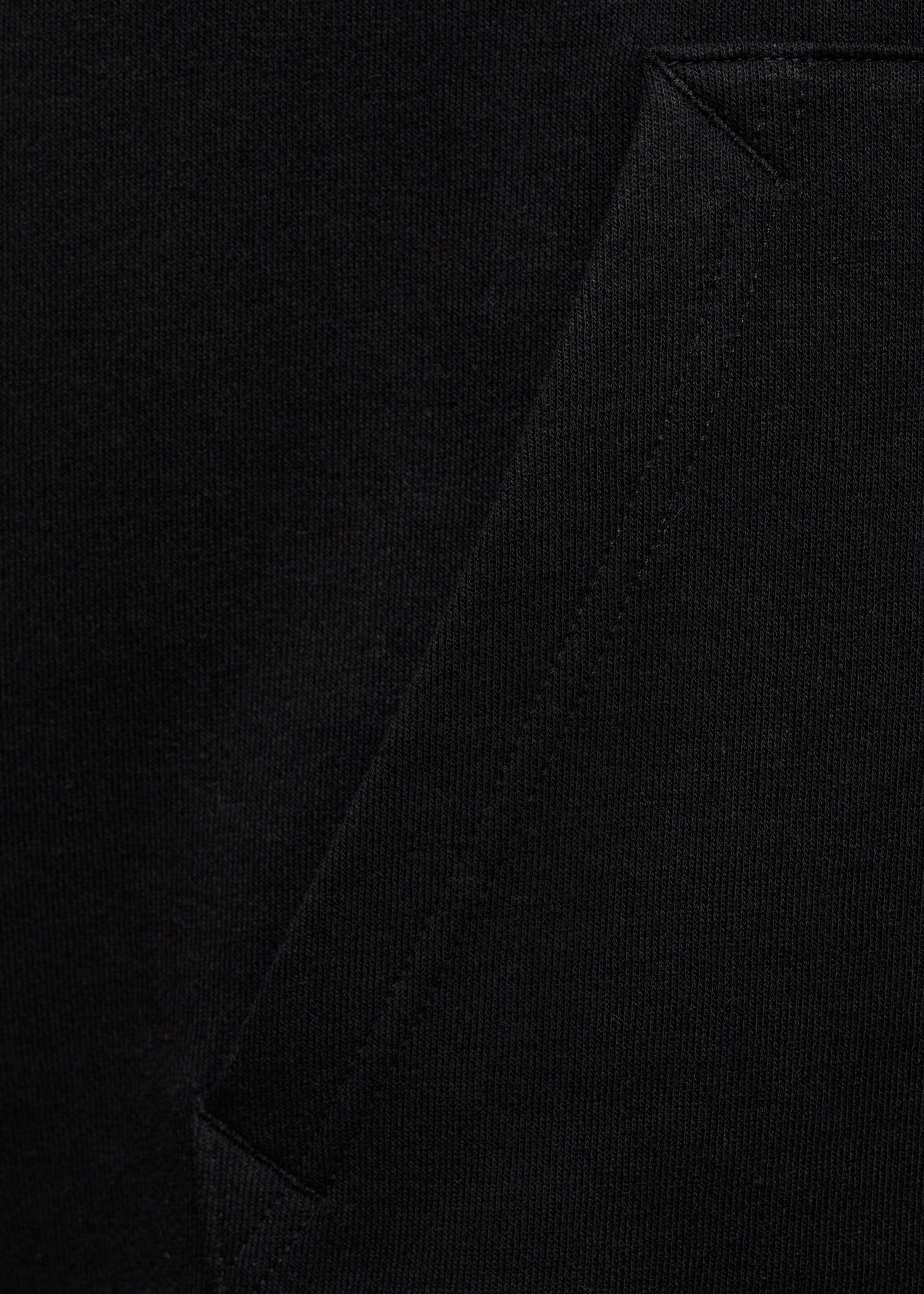 Baumwoll-Kapuzensweatshirt mit Känguru-Tasche - Detail des Artikels 0, Schwarz. Ref: 77027115-00.