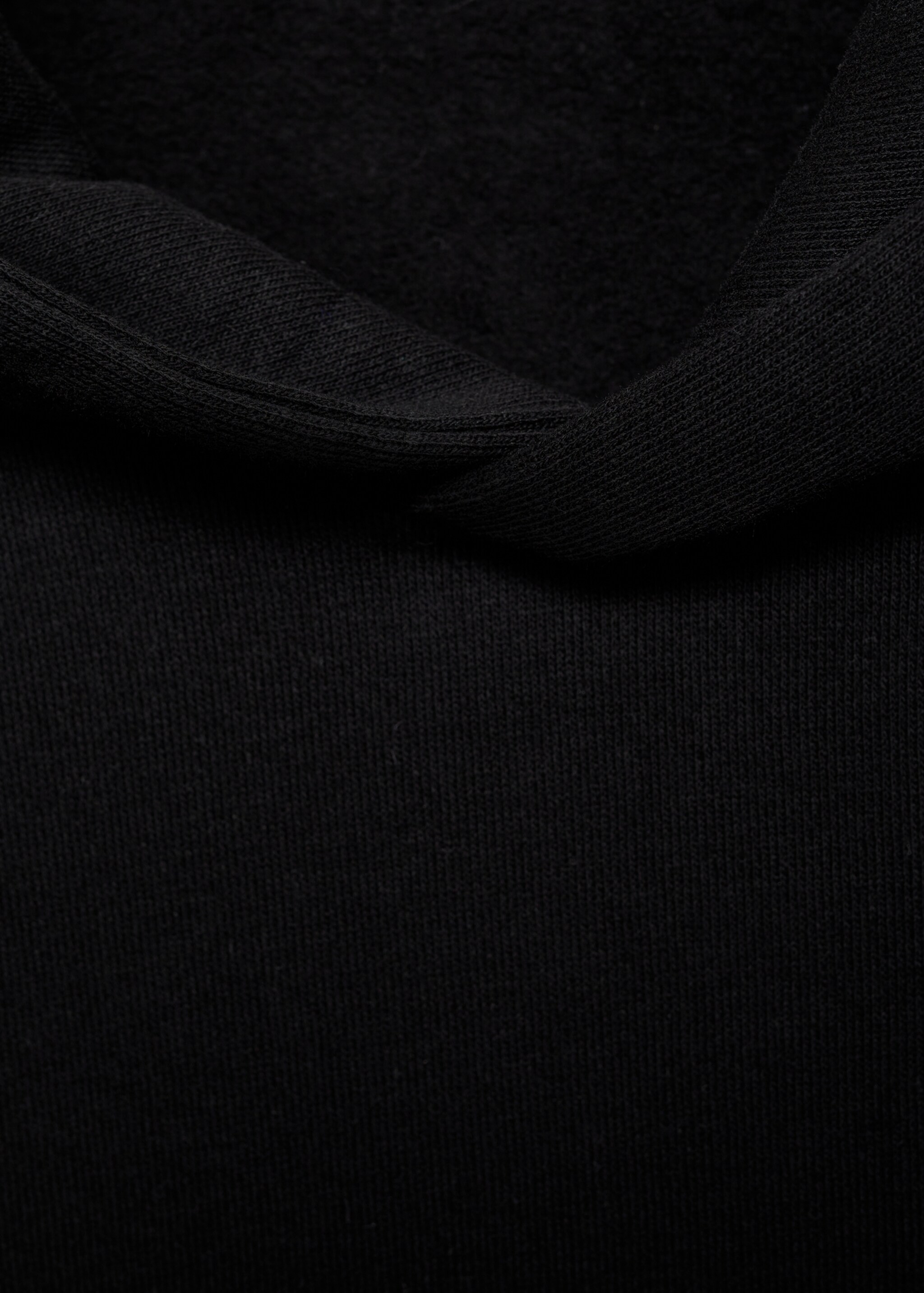 Baumwoll-Kapuzensweatshirt mit Känguru-Tasche - Detail des Artikels 8, Schwarz. Ref: 77027115-00.