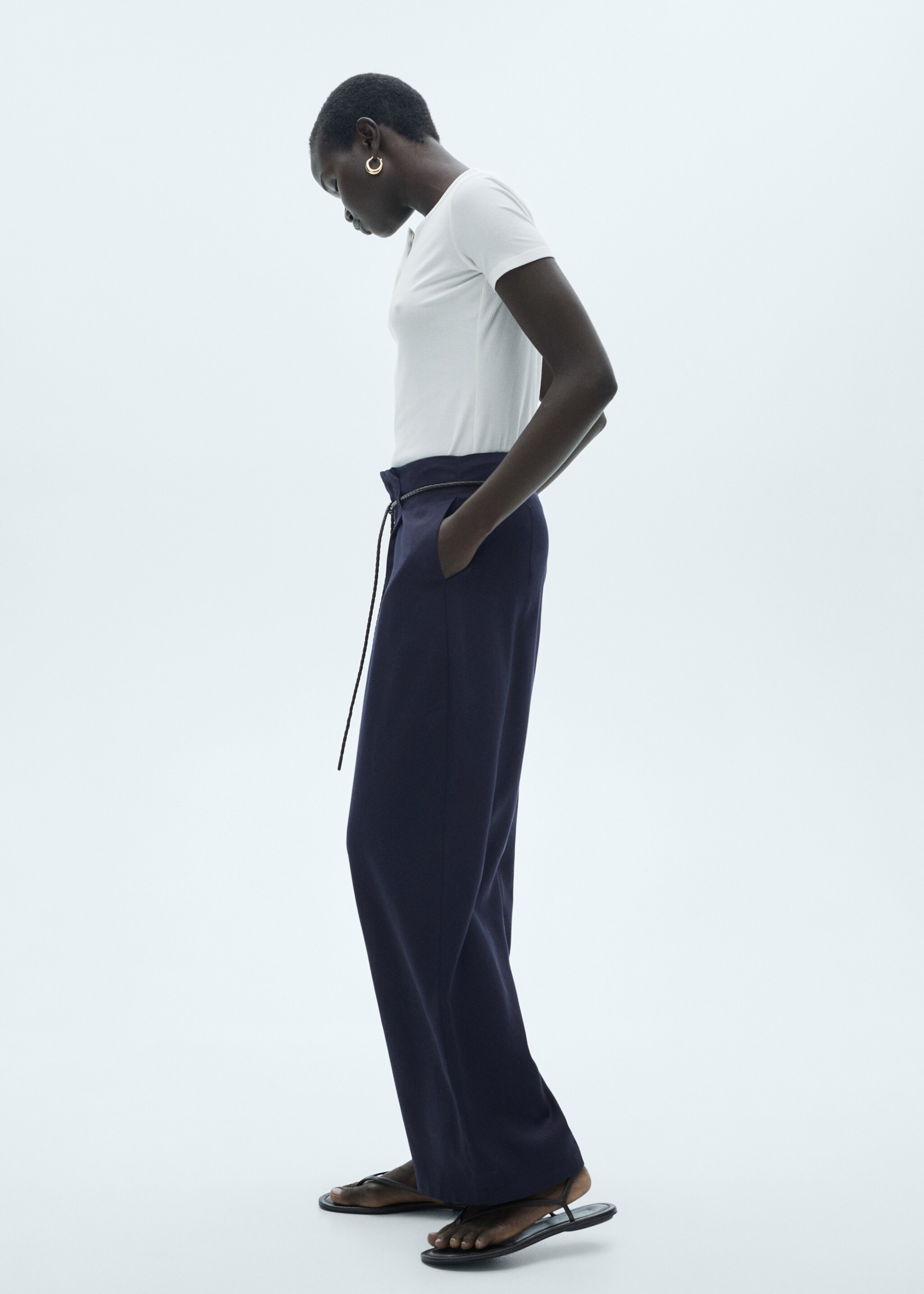 Lyocell trousers with adjustable drawstring - Details of the article 6