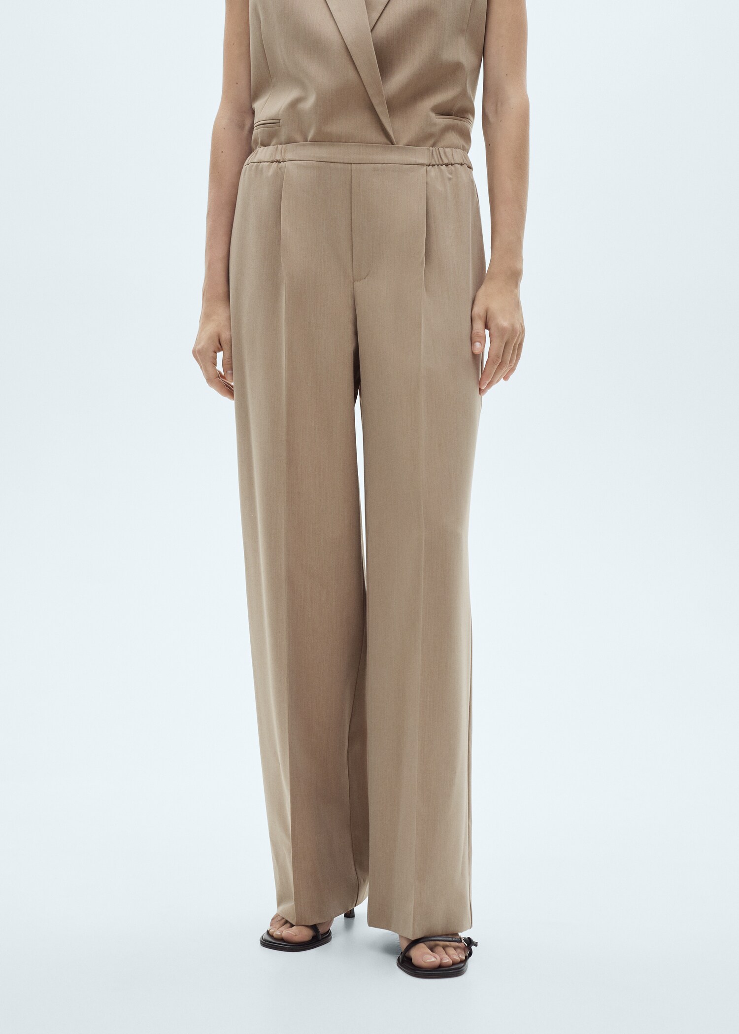 Pantalon met elastische tailleband - Middenvlak