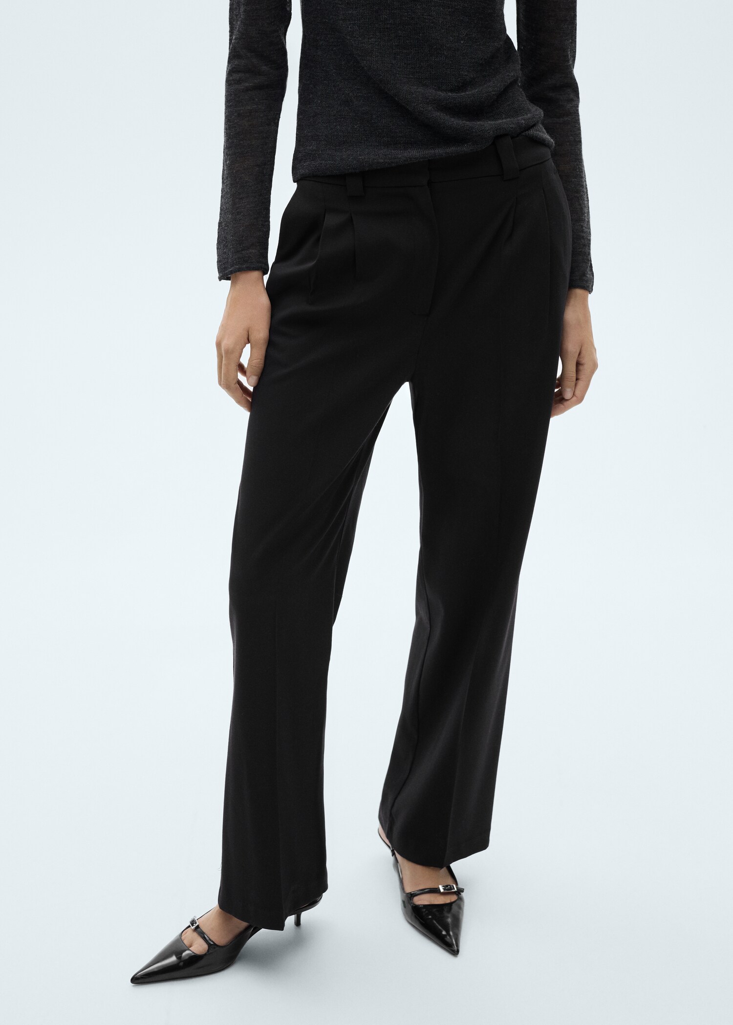 Pantalon droit pinces - Plan moyen