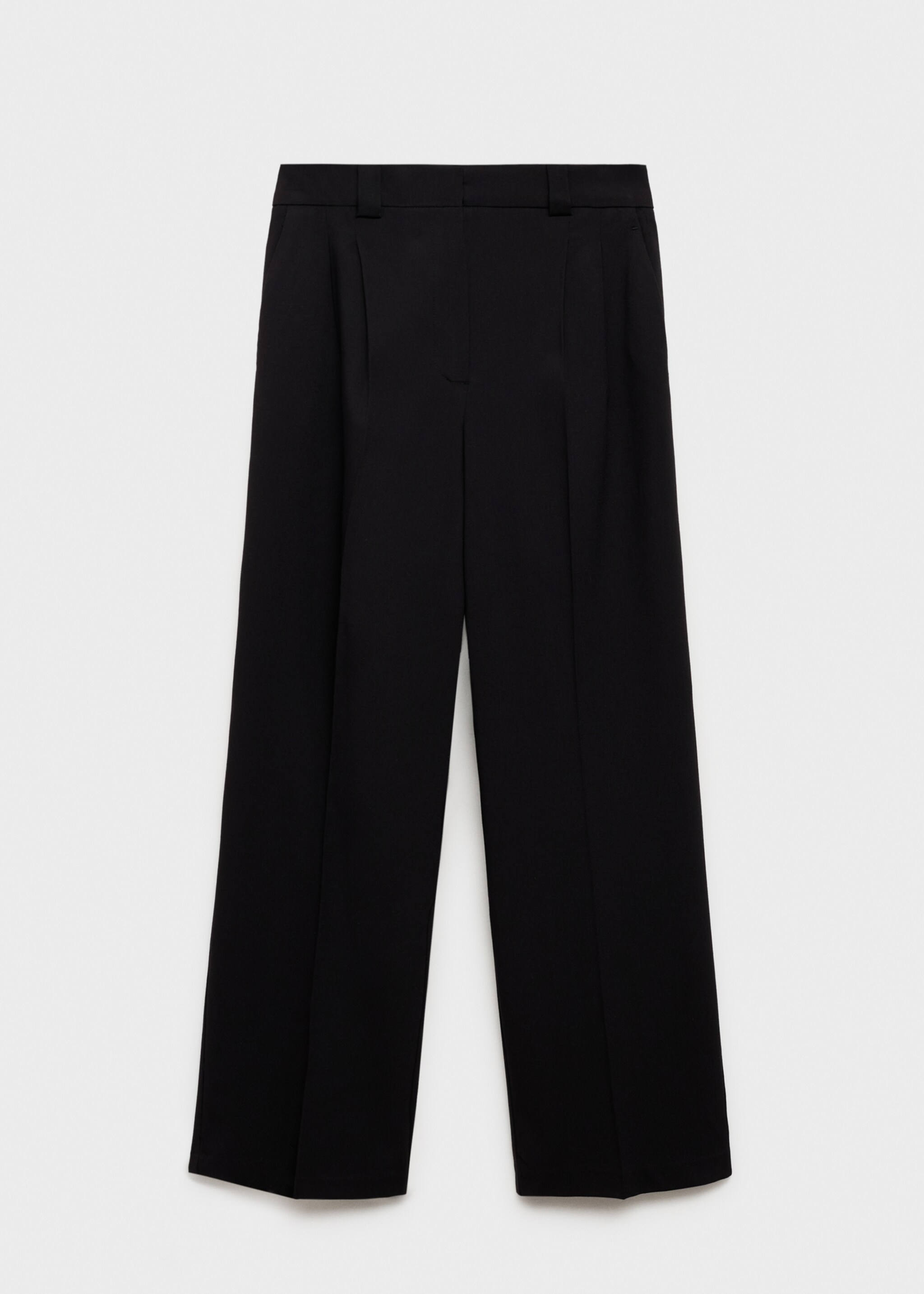 Pantalon droit pinces - Article sans modèle, Noir. Ref: 77027650-00.