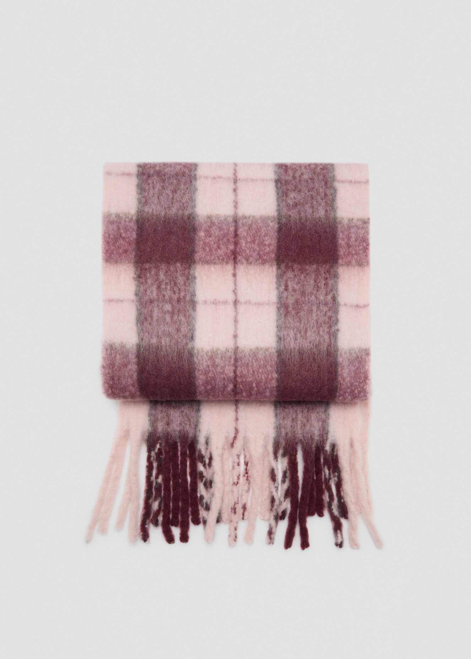 Check scarf with fringed ends - Article without model
