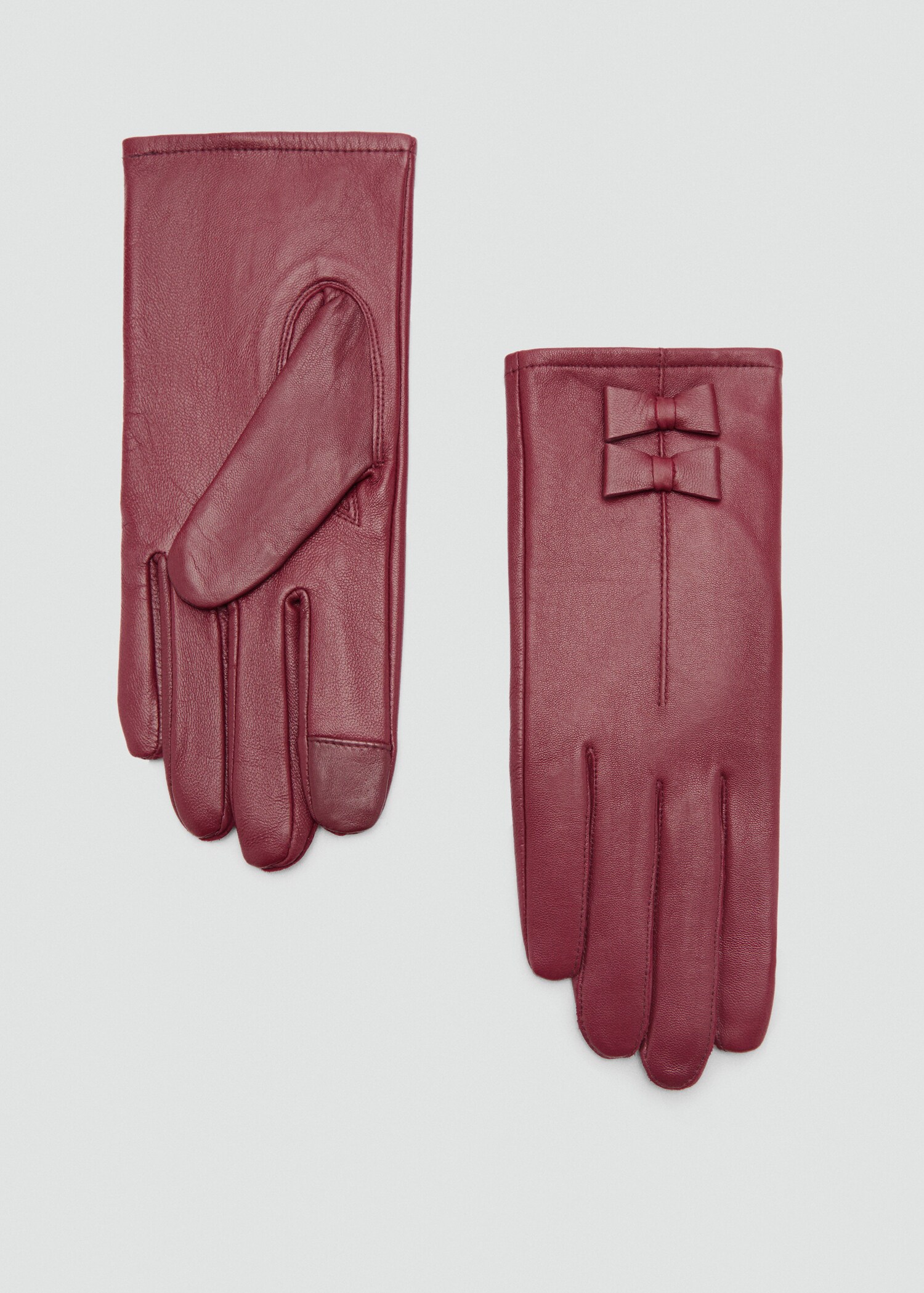Lederhandschuhe mit Schleifendetail - Artikel ohne Model