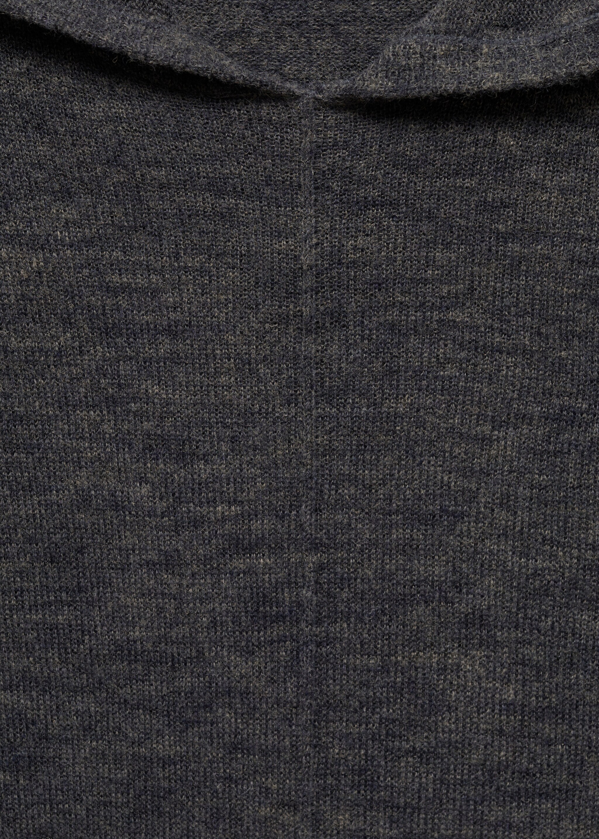 Hooded knit sweater - Details of the article 8, Charcoal. Ref: 77027669-00.