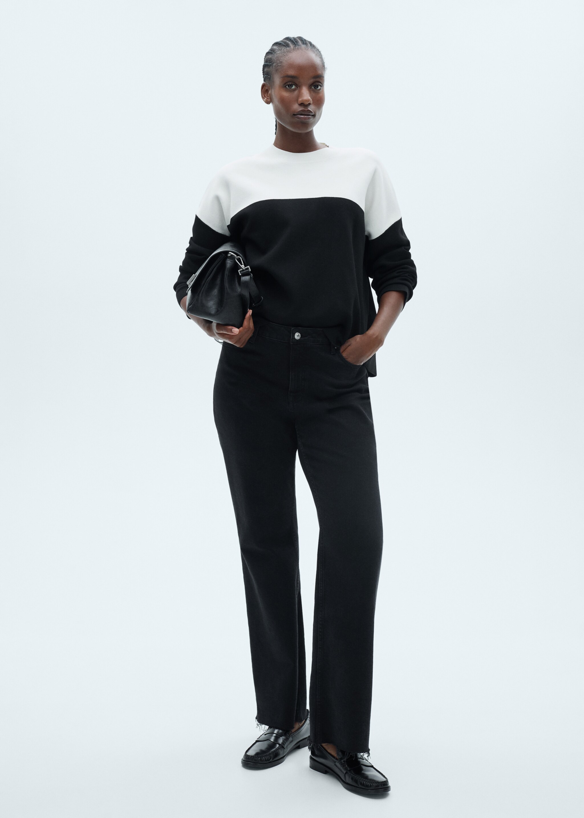 Jersei bicolor coll perkins - Detall de l'article 3, Negre. Ref: 77027670-00.