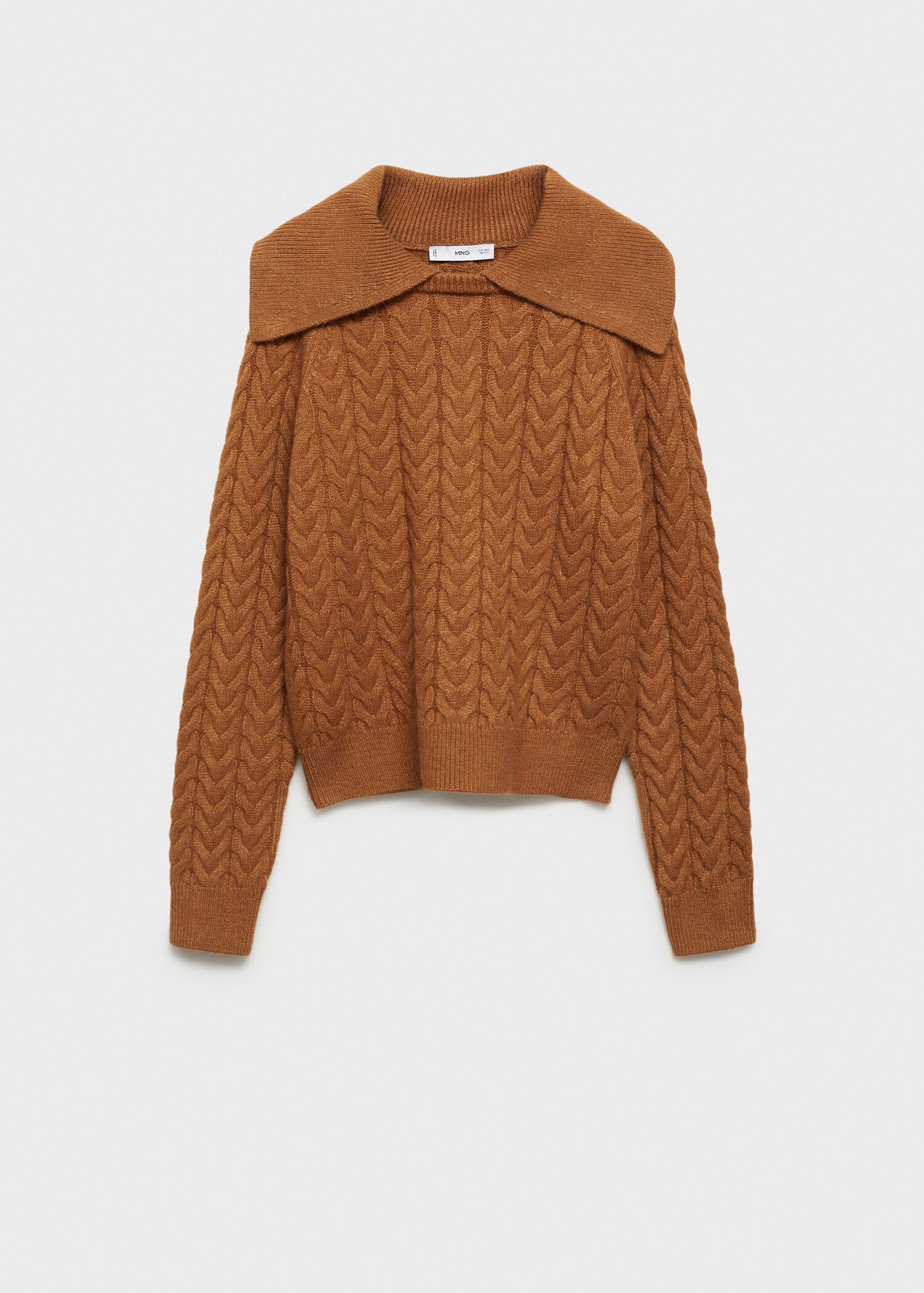 Braided sweater with lapel collar - Article without model