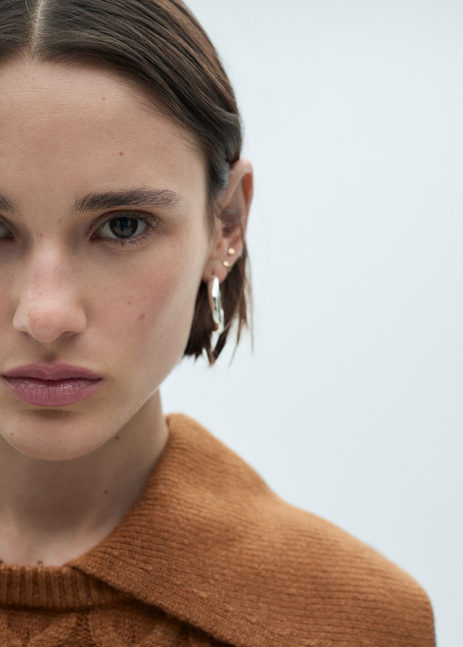 Braided sweater with lapel collar - Details of the article 1