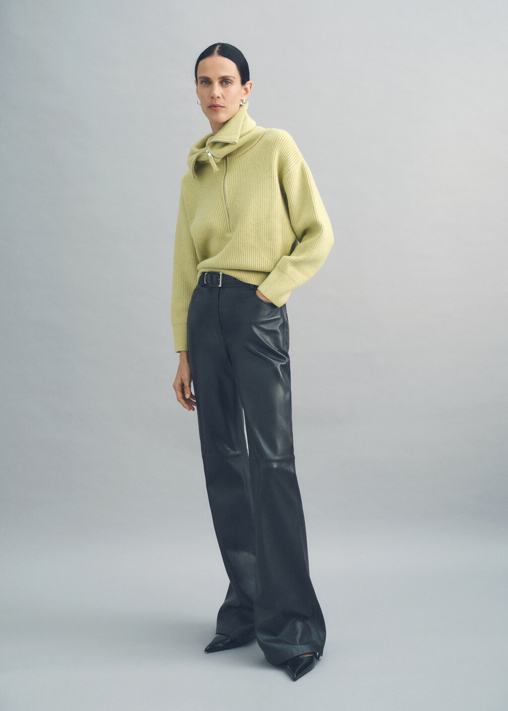 Zip neck jumper - Women | MANGO OUTLET USA