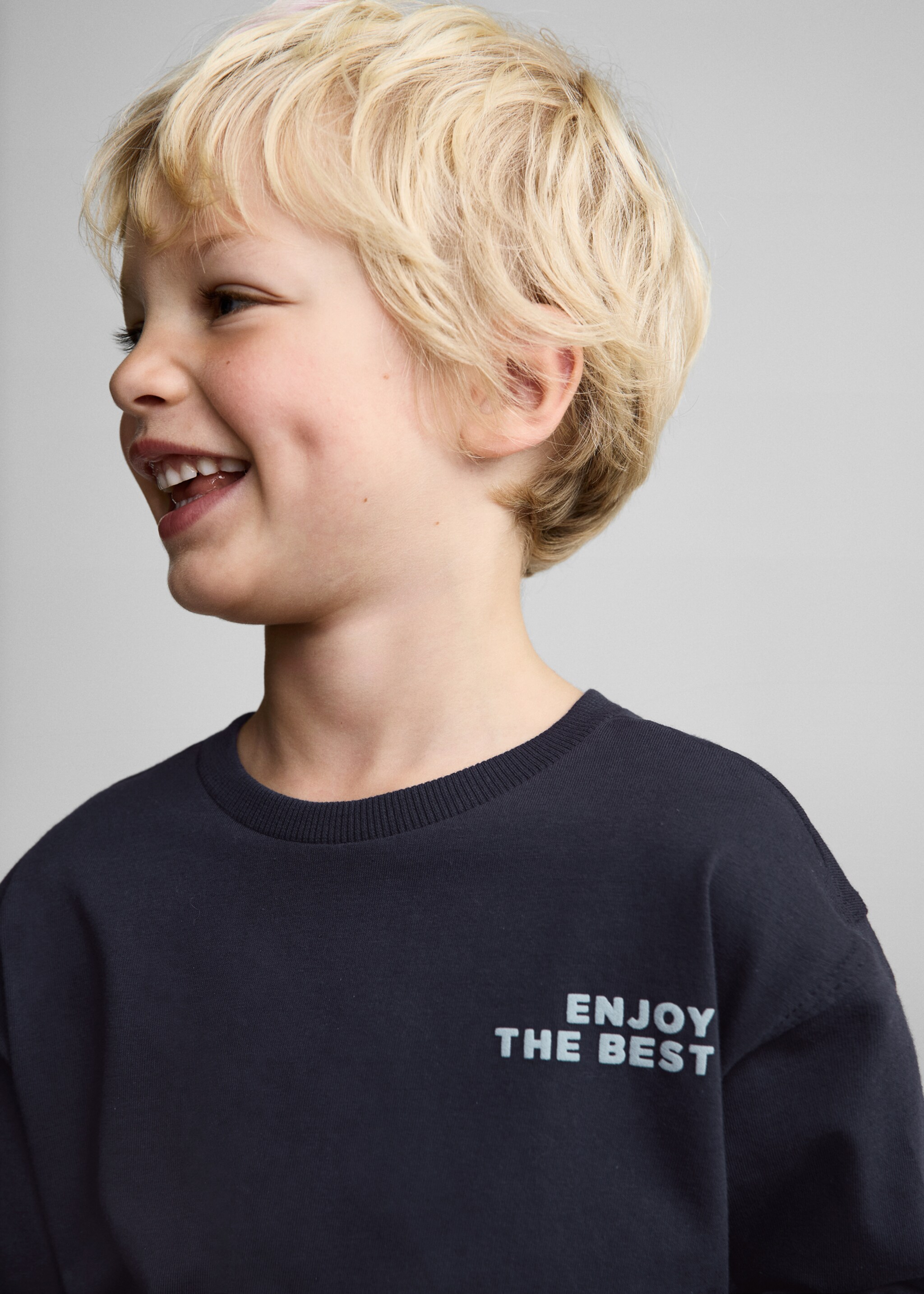 Printed long sleeve t-shirt - Details of the article 1, Dark Navy. Ref: 77027673-00.