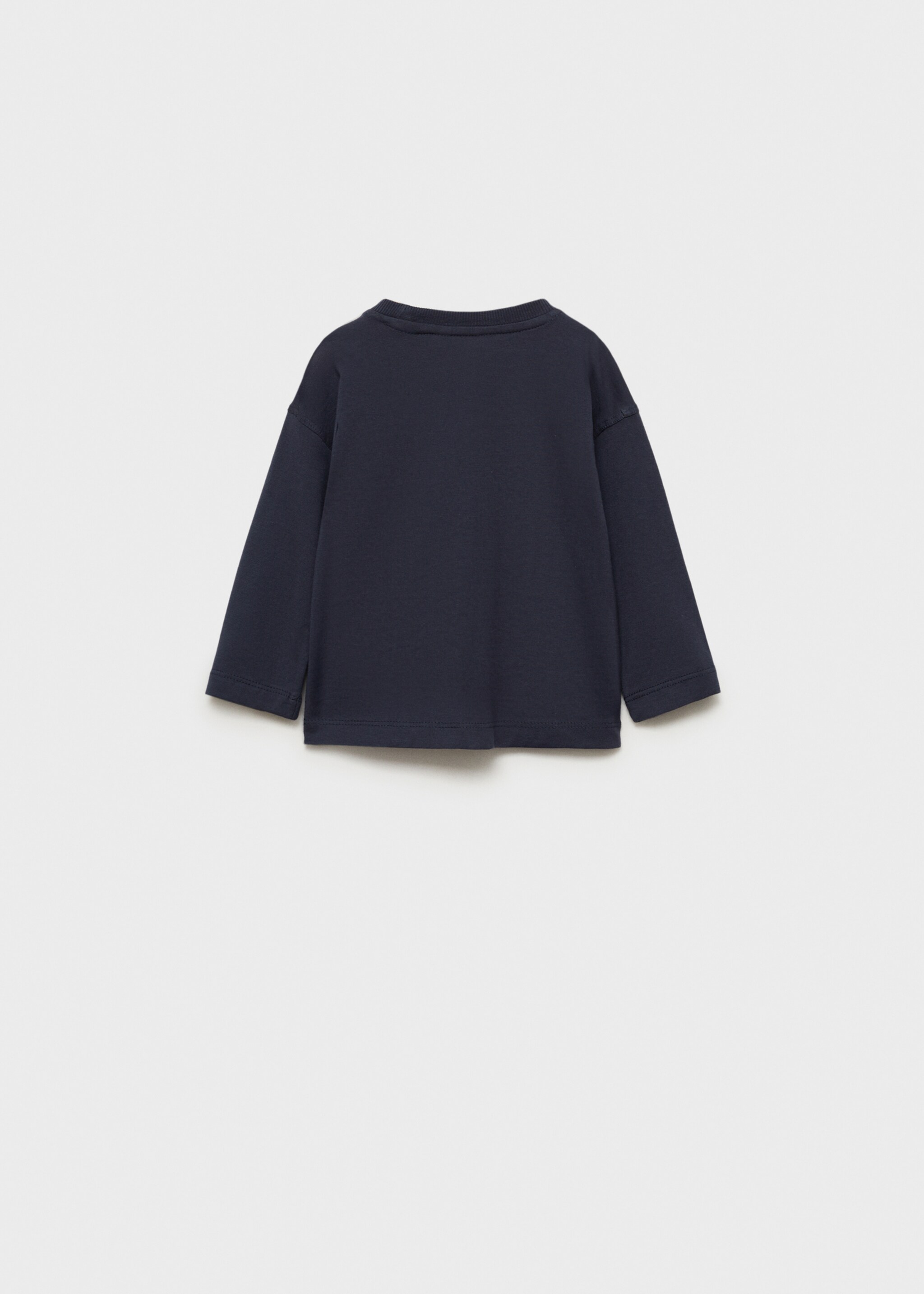 Printed long sleeve t-shirt - Reverse of the article, Dark Navy. Ref: 77027673-00.