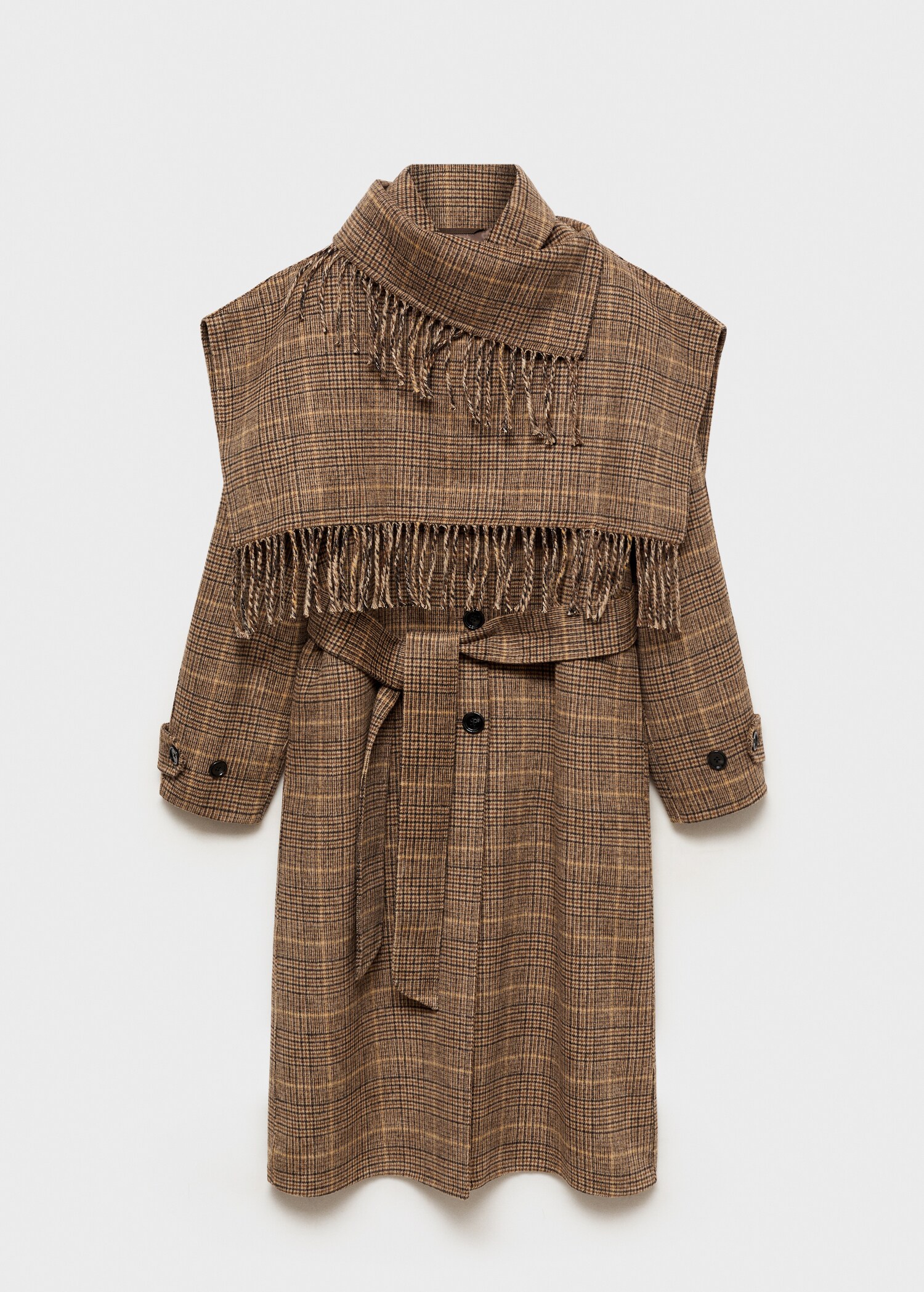 Wool-blend micro-houndstooth coat - Article without model