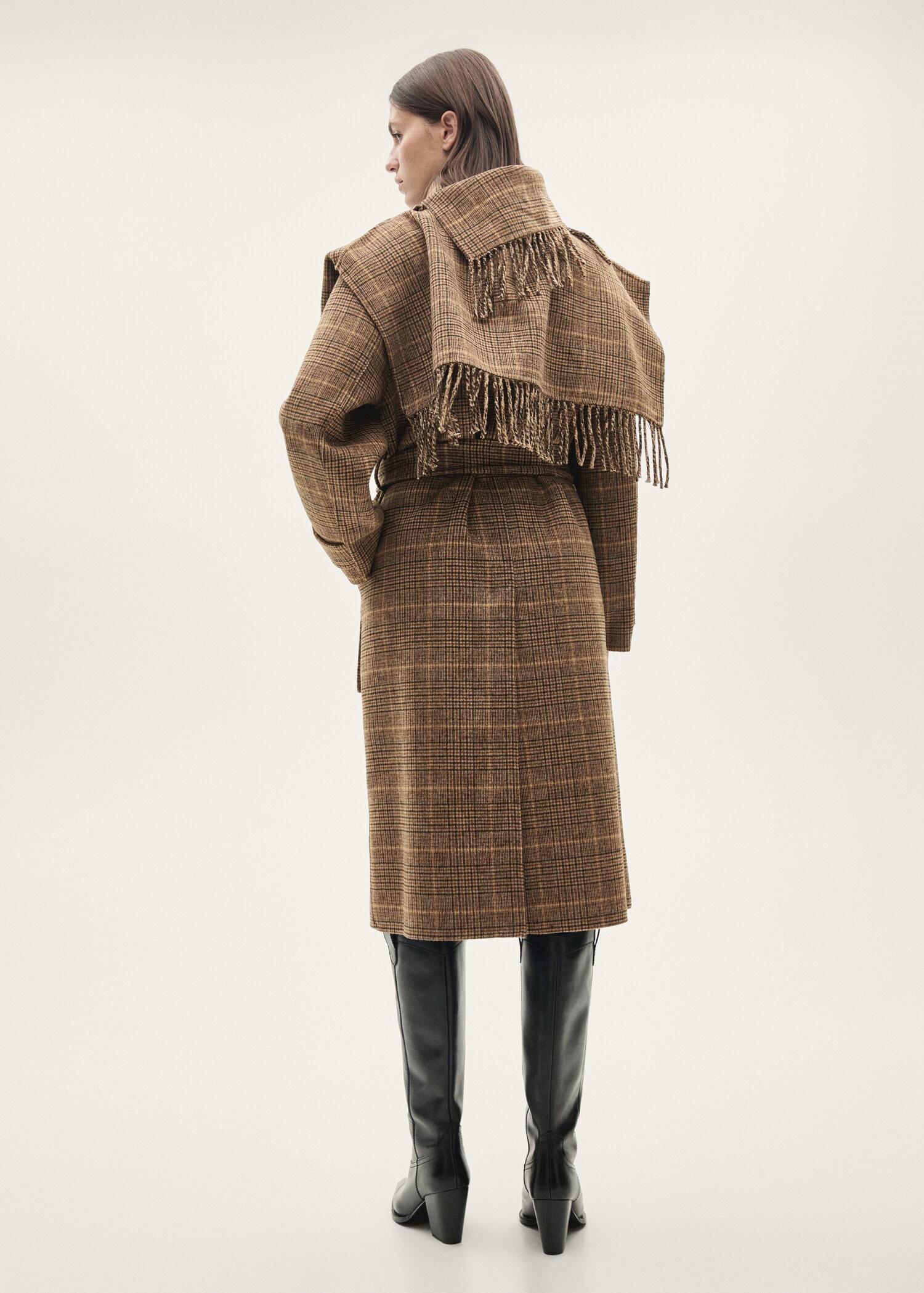 Wool-blend micro-houndstooth coat Women MANGO OUTLET Denmark