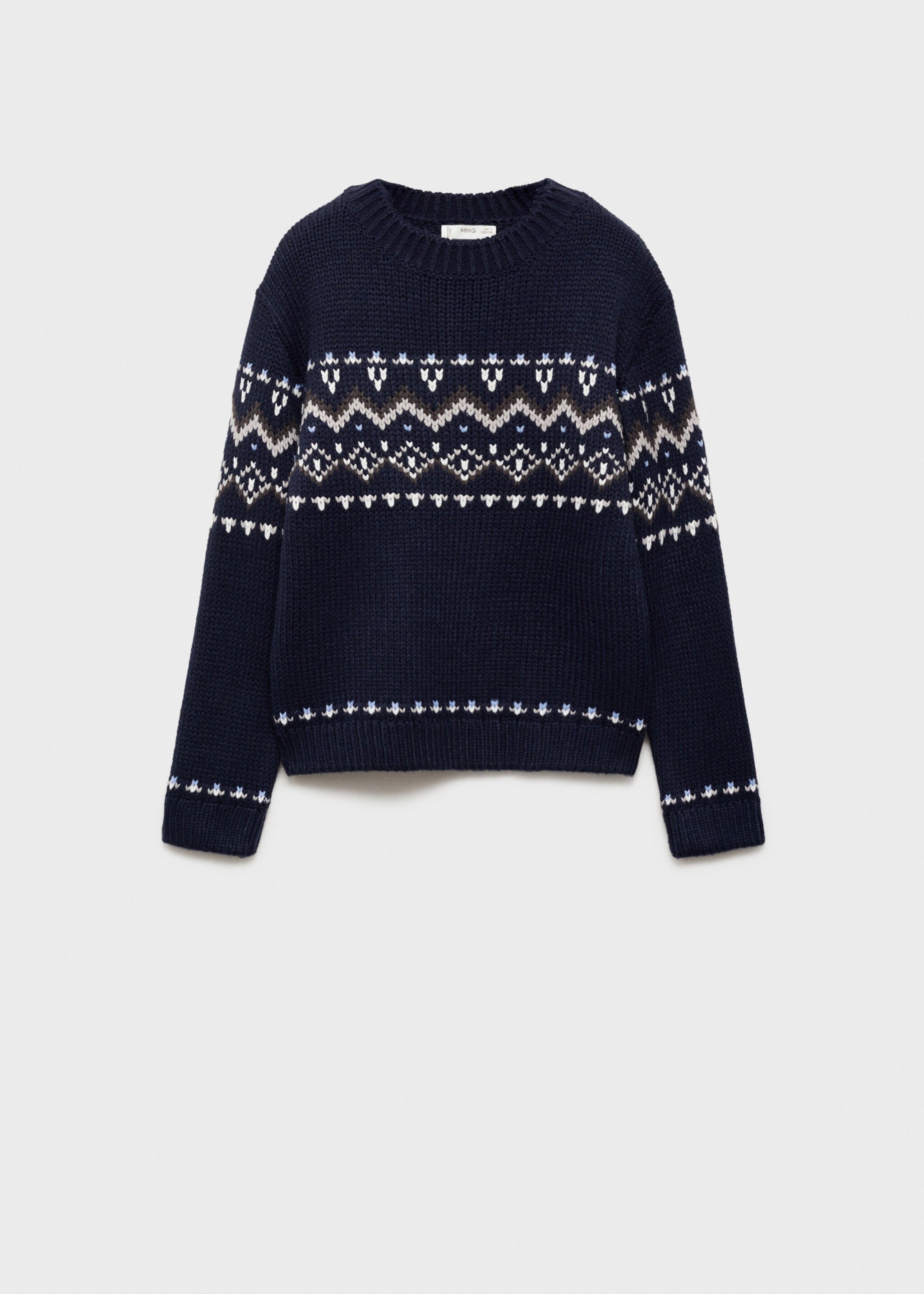 Jacquard sweater - Article without model, Dark Navy. Ref: 77027681-00.