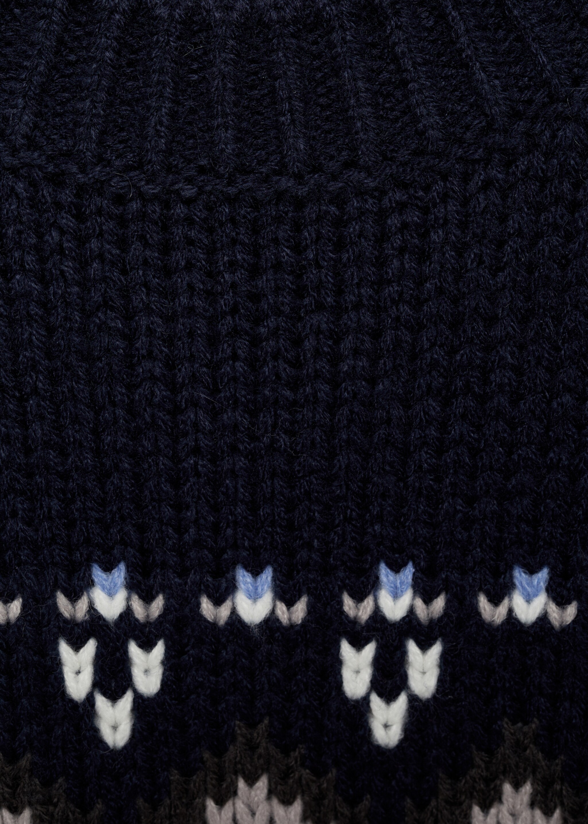 Jacquard sweater - Details of the article 8, Dark Navy. Ref: 77027681-00.