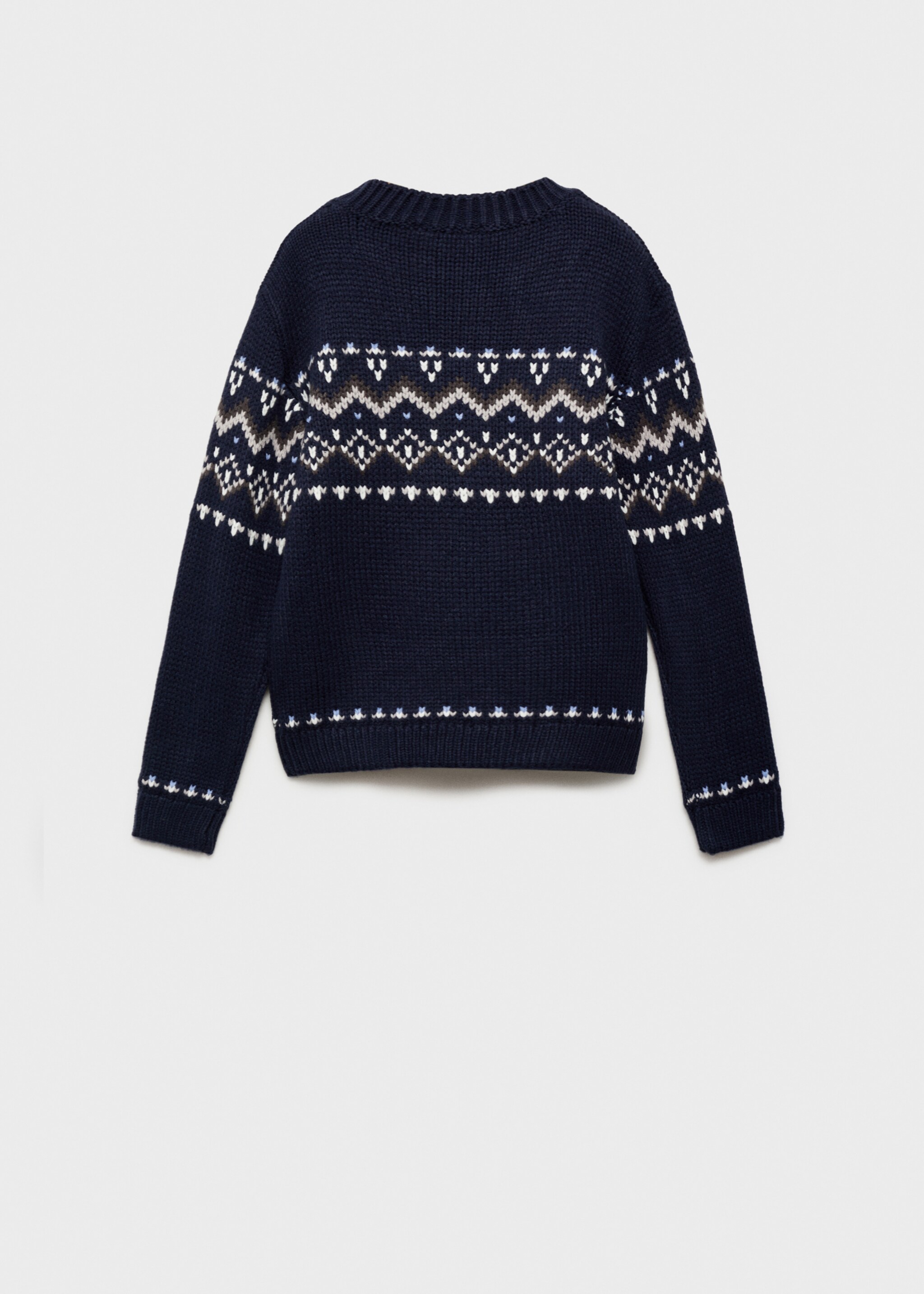 Jacquard sweater - Reverse of the article, Dark Navy. Ref: 77027681-00.