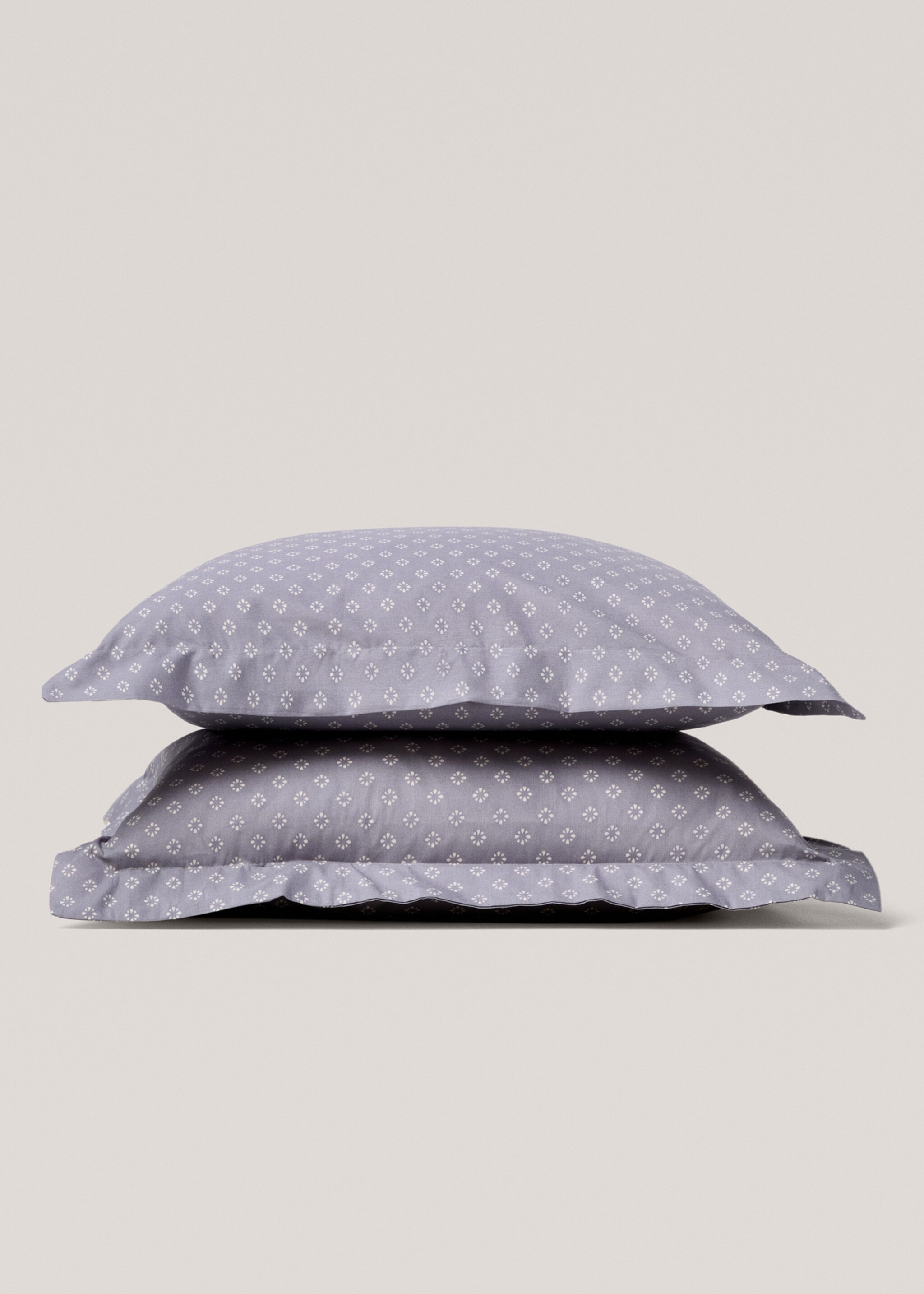 Gemusterter Kopfkissenbezug aus Baumwolle 60 x 60 cm - Detail des Artikels 1, Blau. Ref: 77027683-00.