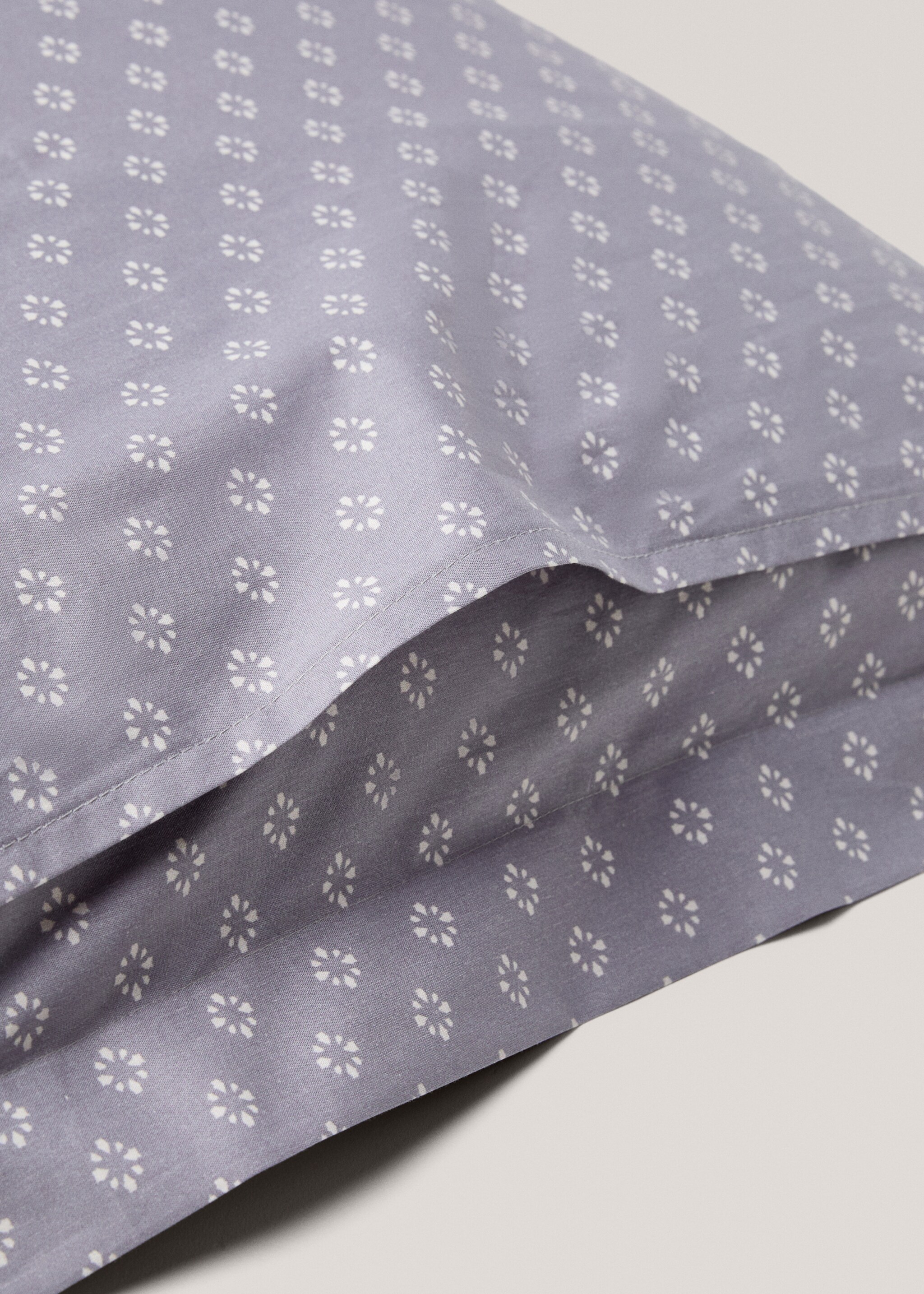 Gemusterter Kopfkissenbezug aus Baumwolle 60 x 60 cm - Detail des Artikels 2, Blau. Ref: 77027683-00.