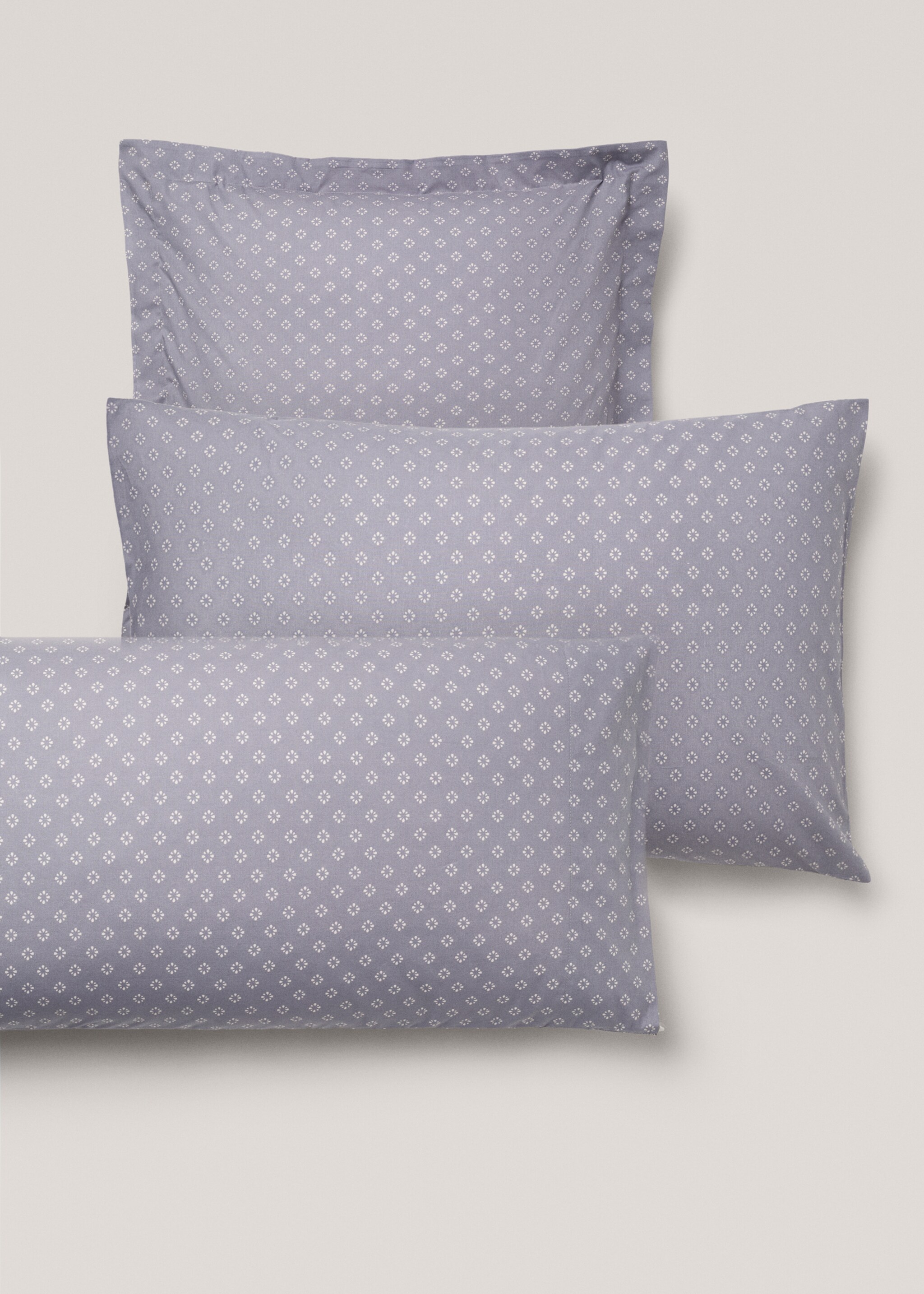 Gemusterter Kopfkissenbezug aus Baumwolle 60 x 60 cm - Detail des Artikels 4, Blau. Ref: 77027683-00.