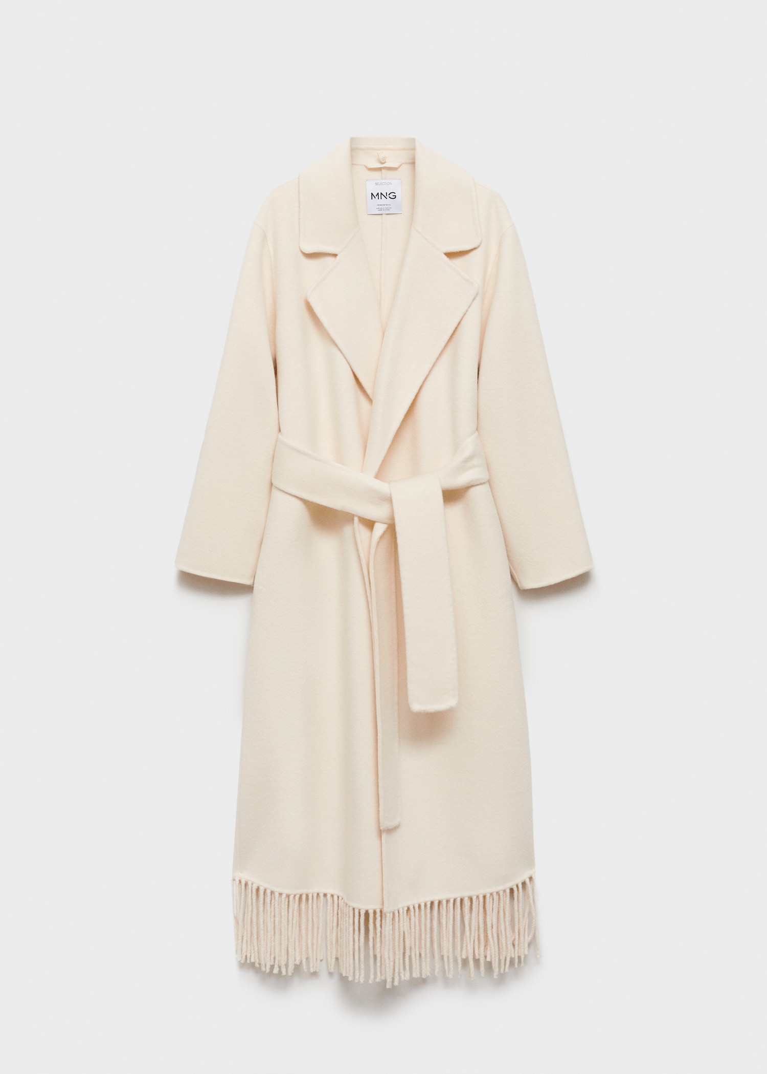Mantel aus Woll-Mix mit Fransen MANGO OUTLET Luxemburg