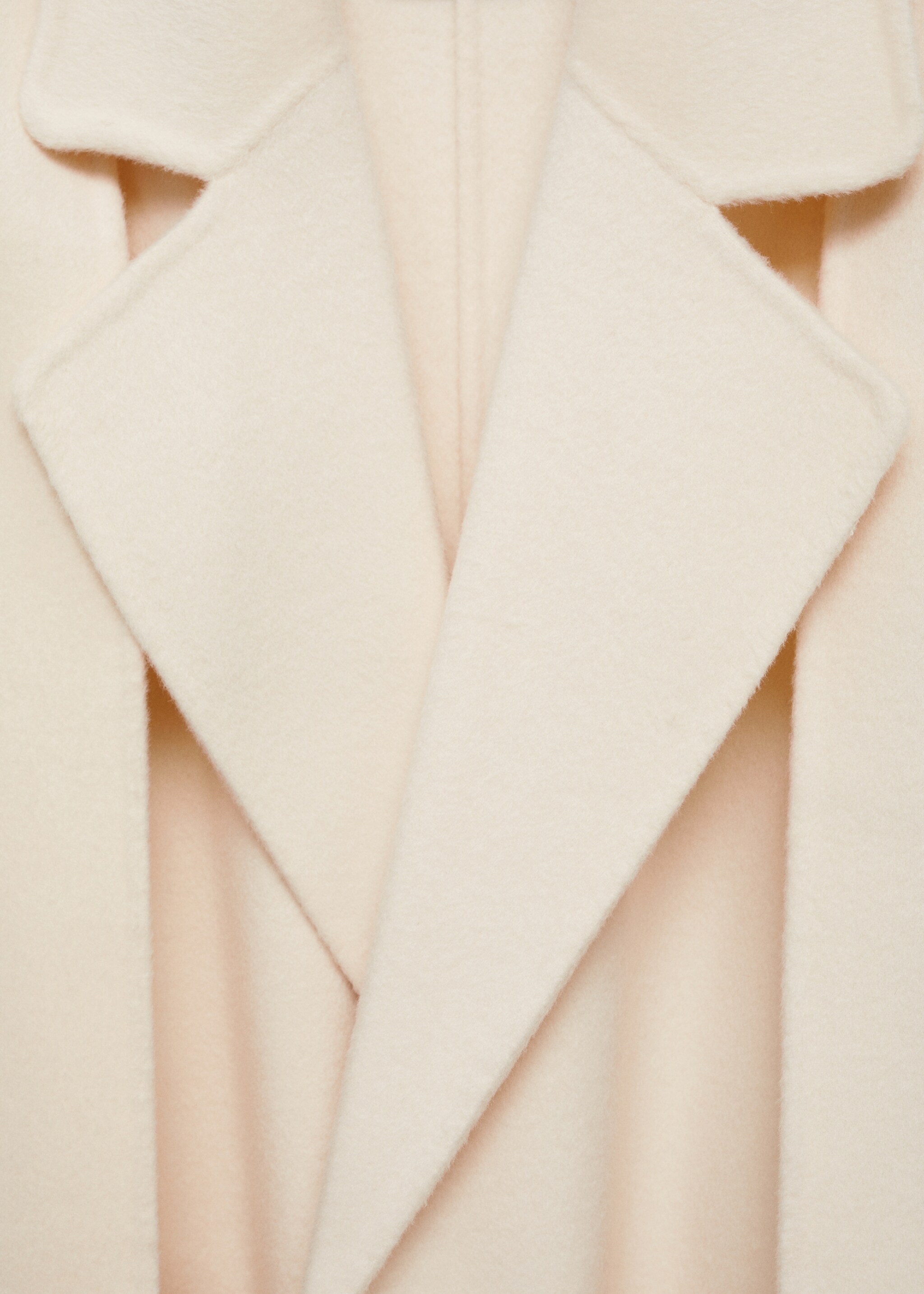 Fringe wool-blend coat - Details of the article 0, Ecru. Ref: 77027689-00.