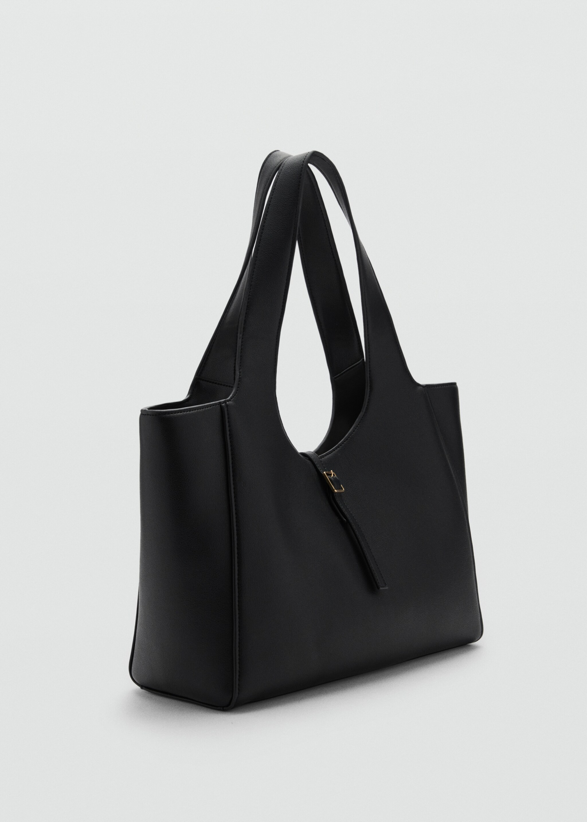 Bolso shopper detalle hebilla - Plano medio, Negro. Ref: 77027690-00.