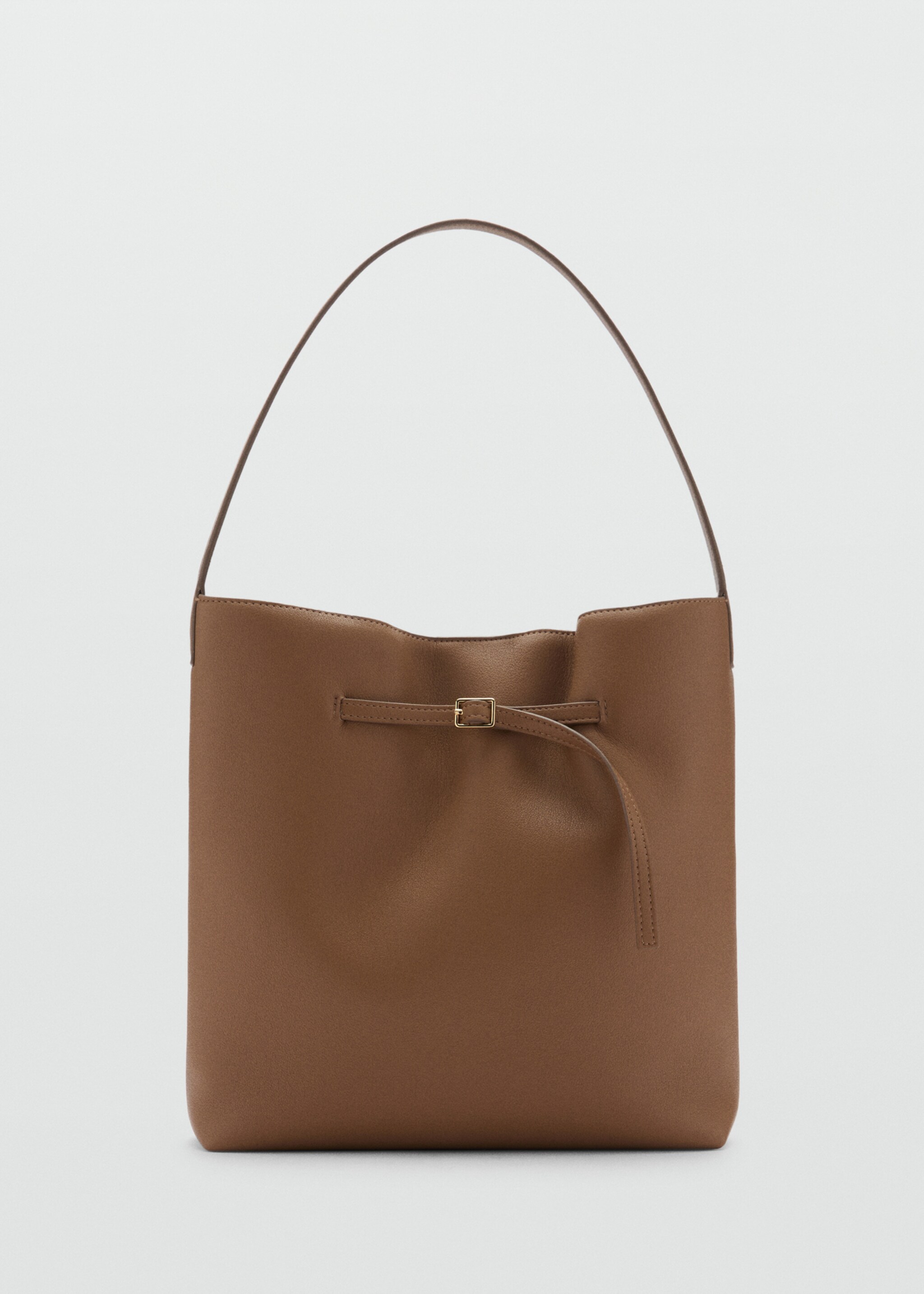 Bucket bag with buckle - Article without model, Medium Brown. Ref: 77027691-00.