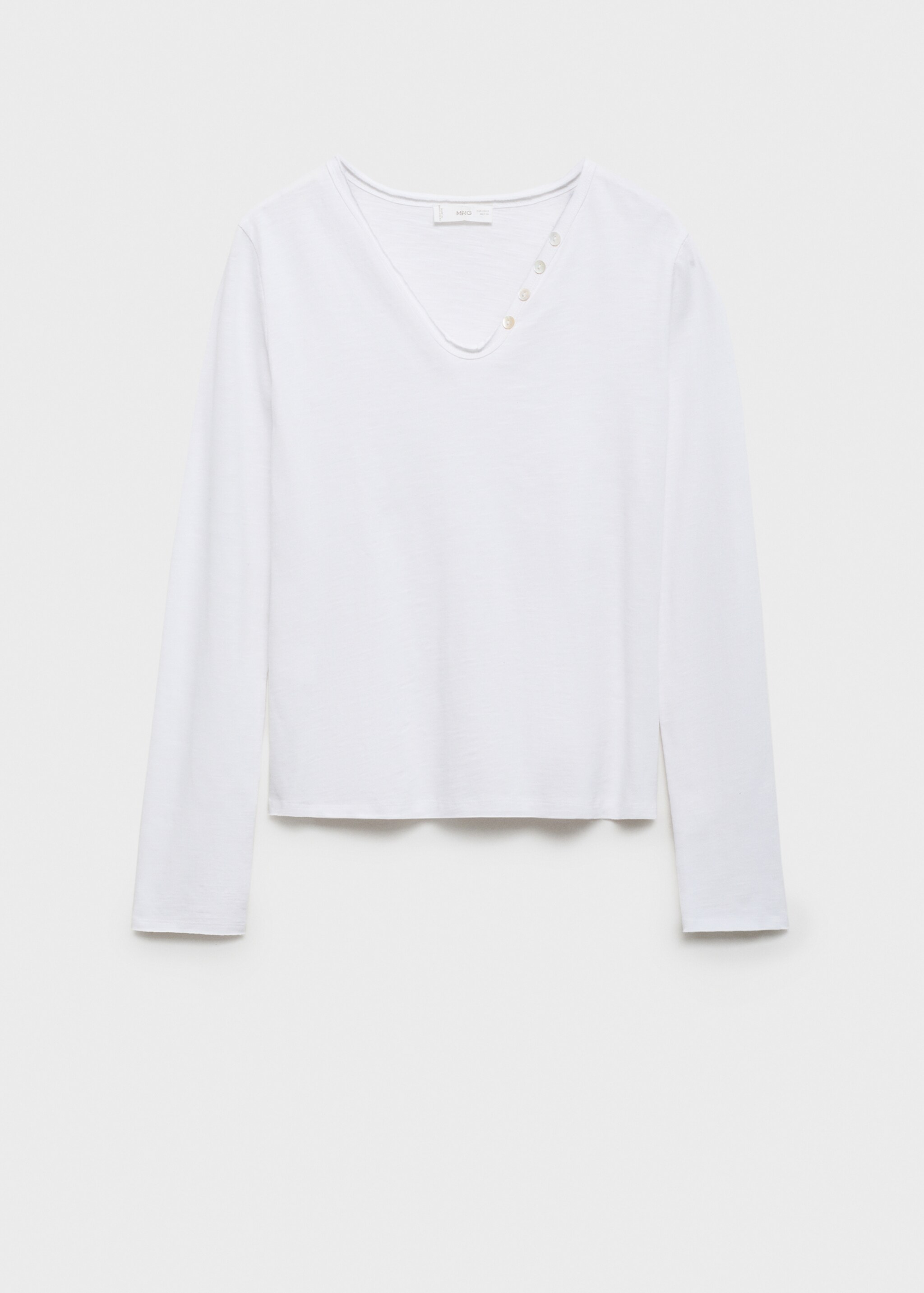 Camiseta manga larga botones - Artículo sin modelo, Blanco roto. Ref: 77027696-00.