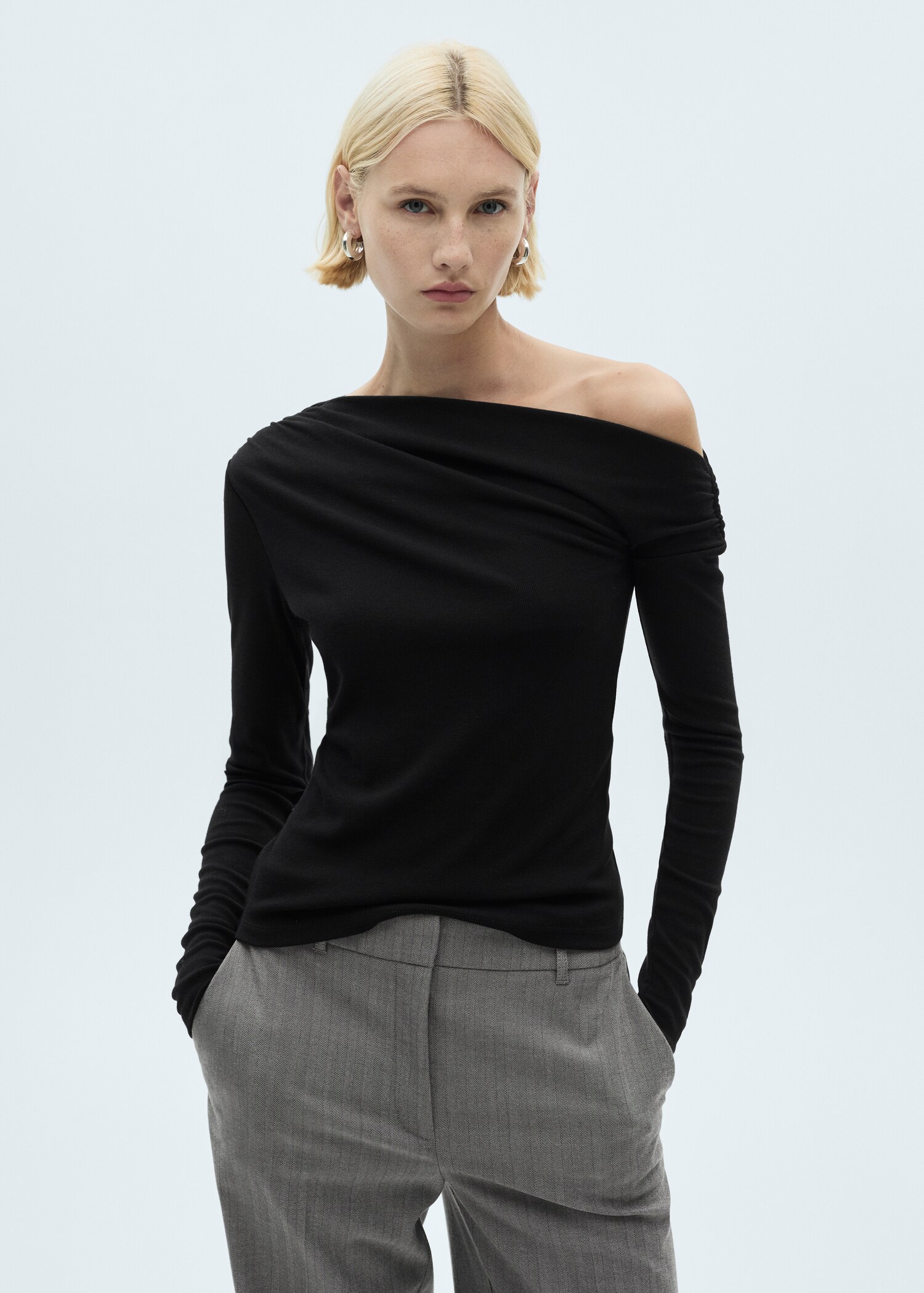 Draped asymmetrical T-shirt - Medium plane