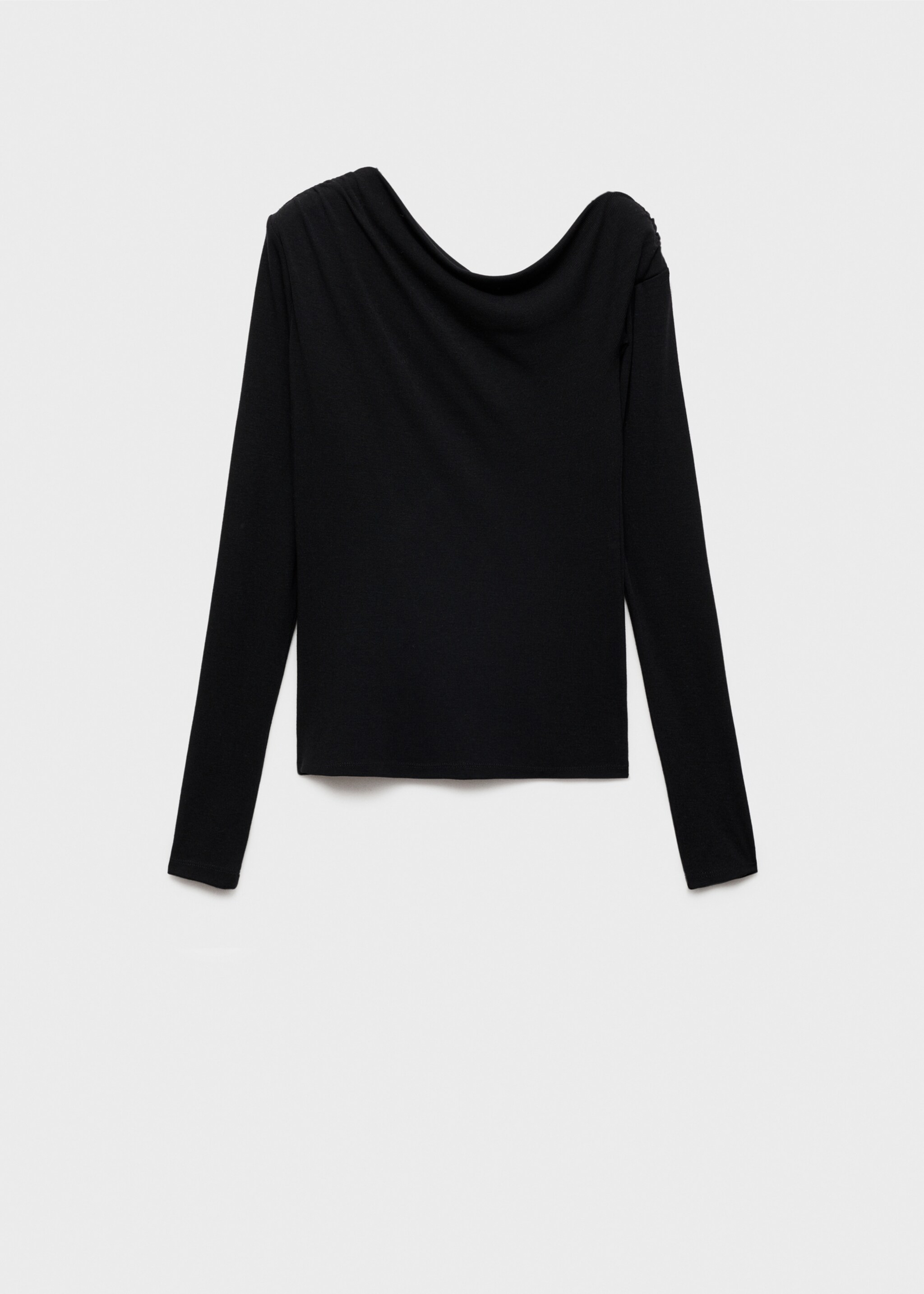 Draped asymmetrical T-shirt - Article without model, Black. Ref: 77027697-00.