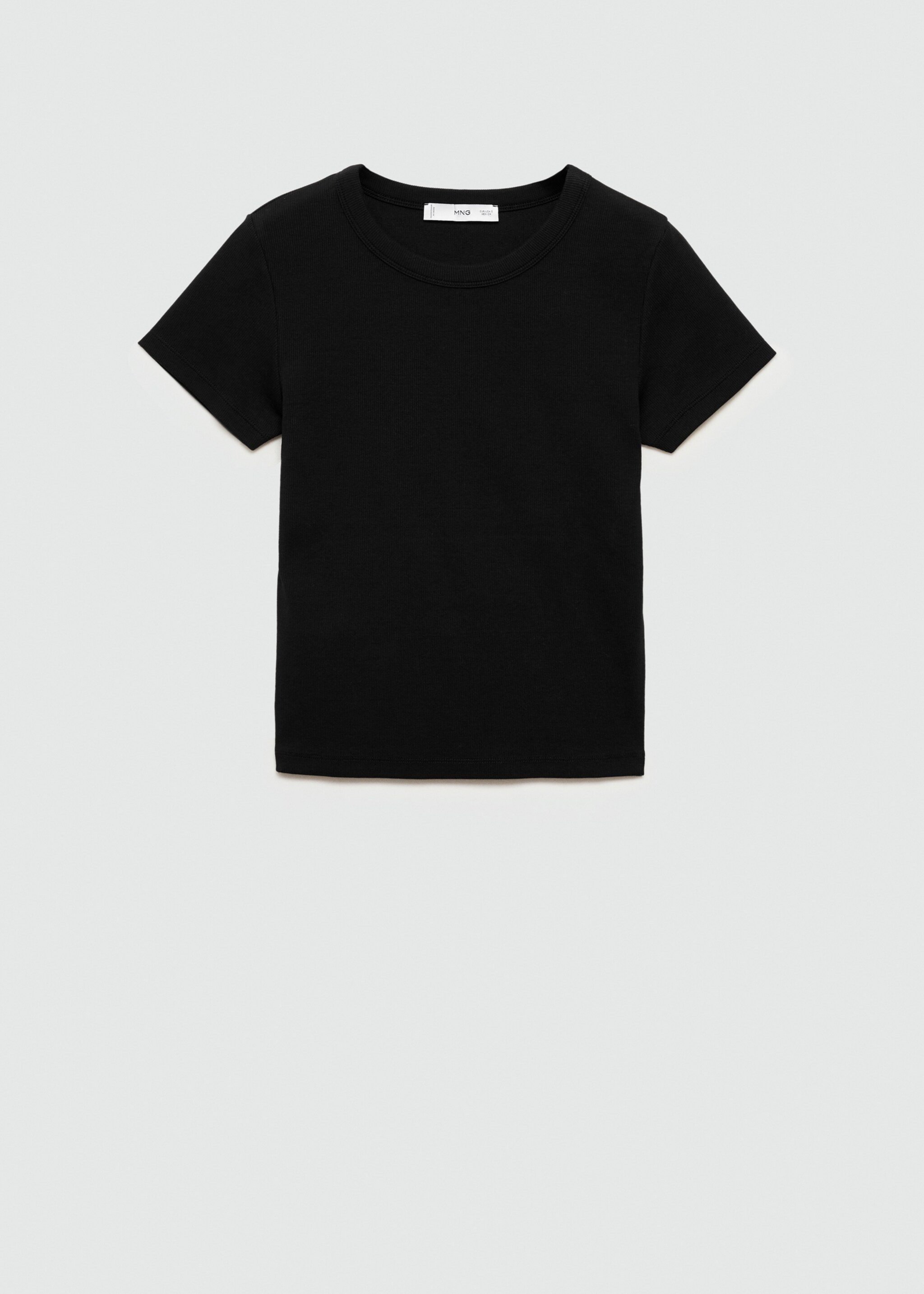 T-shirt coton manches courtes - Article sans modèle, Noir. Ref: 77027704-00.
