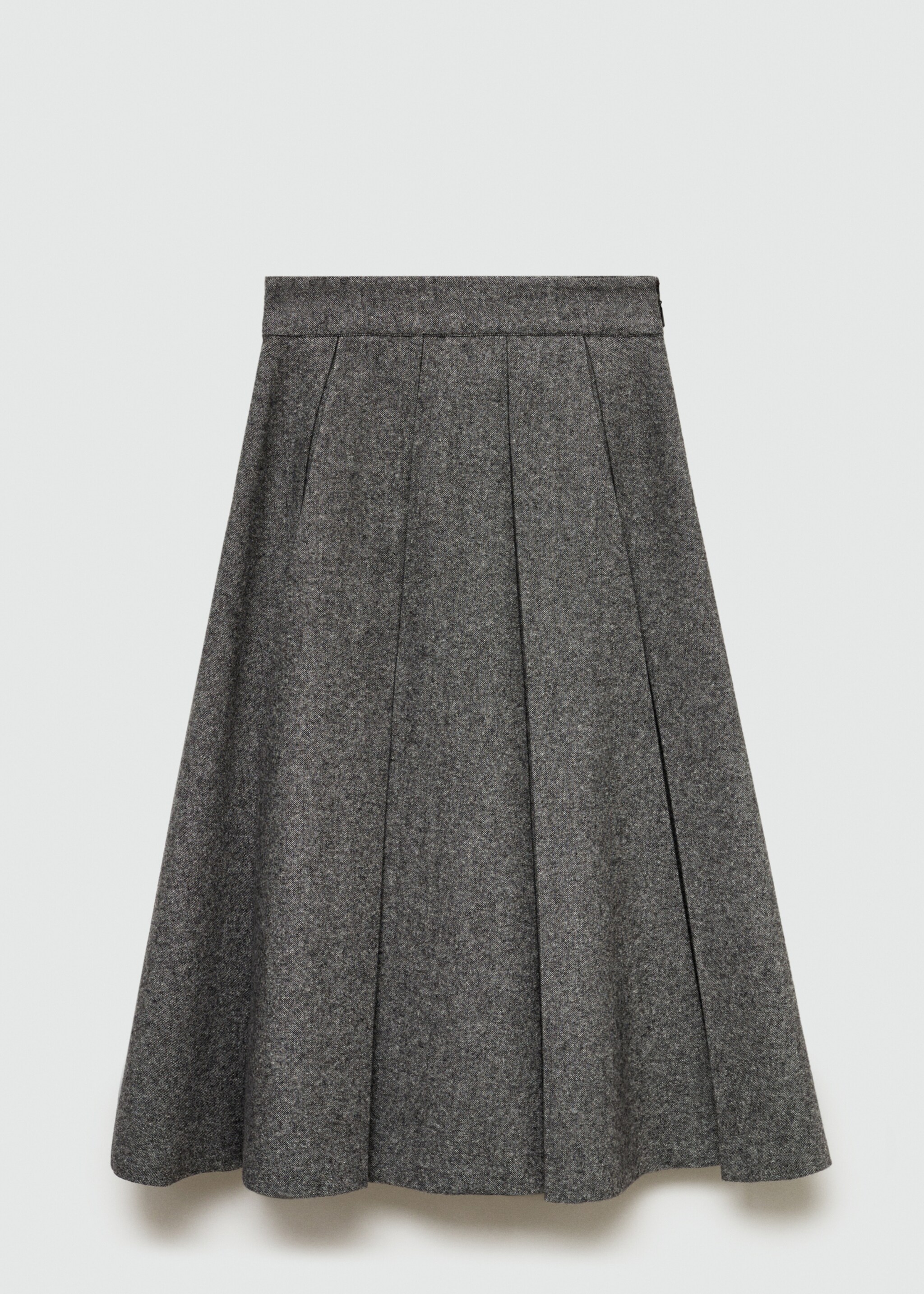 Falda lana jaspeada tablas - Artículo sin modelo, Gris. Ref: 77027721-00.