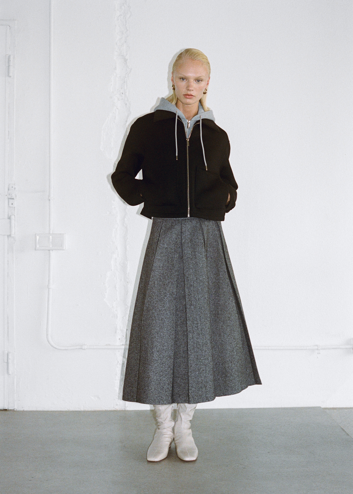 Marbled wool pleated skirt - Details of the article 7