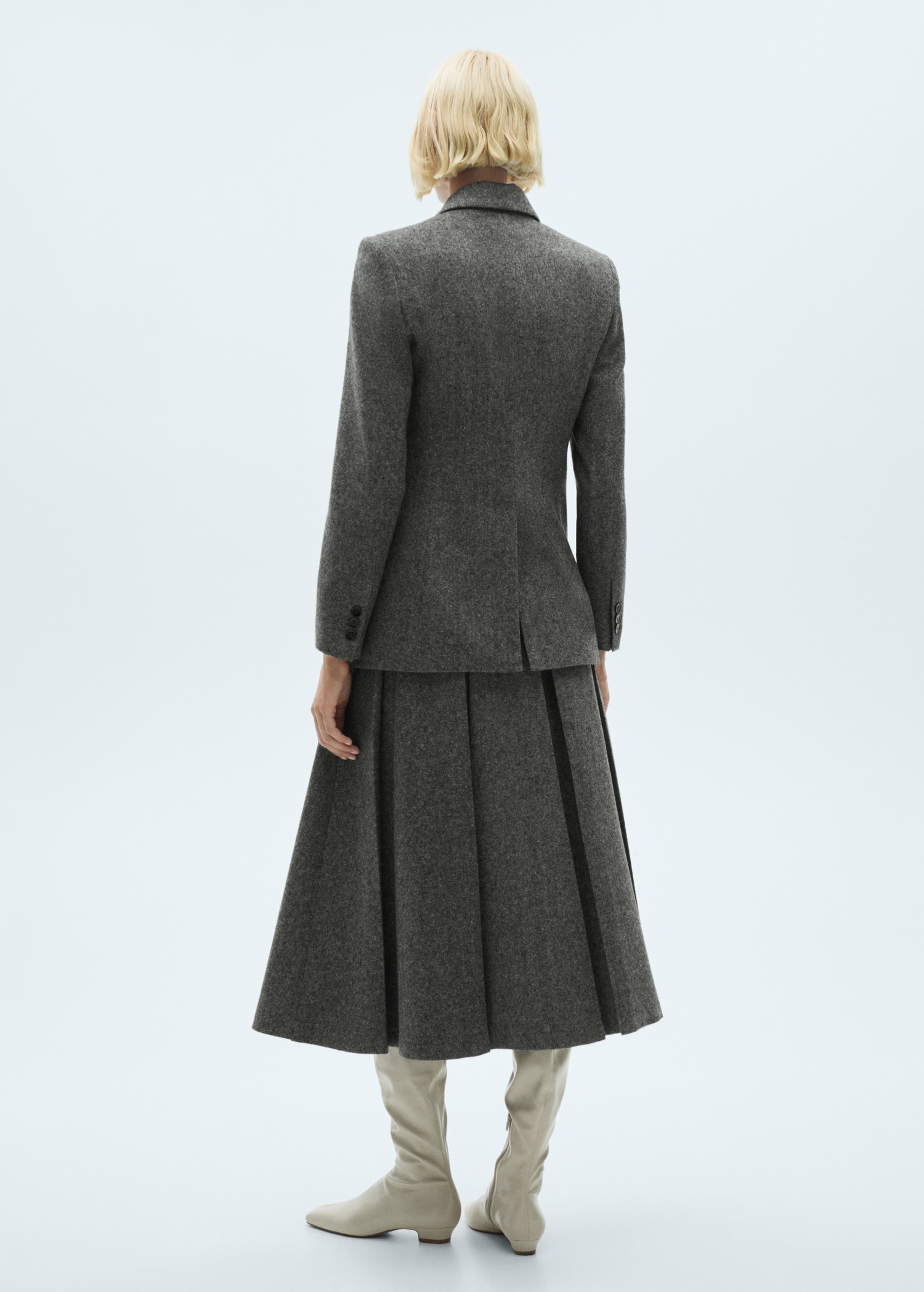 Marbled wool pleated skirt - Reverse of the article