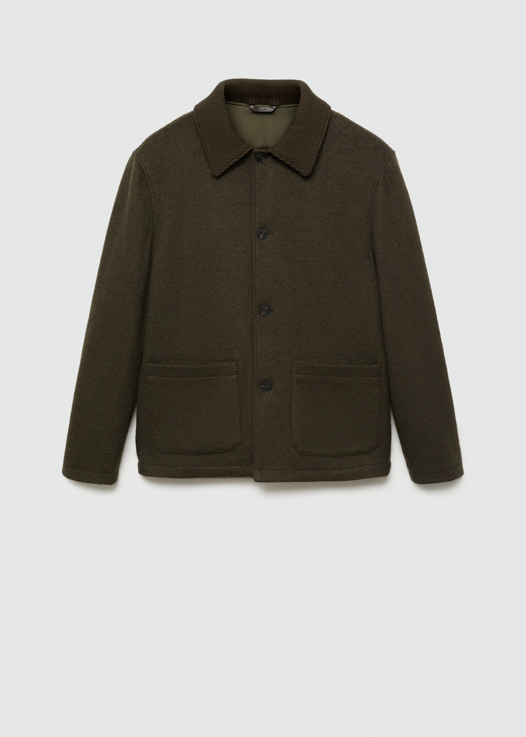 Jakke i krøllete ull med lommer - Artikkel uten modell, Khaki. Ref: 77027914-00.