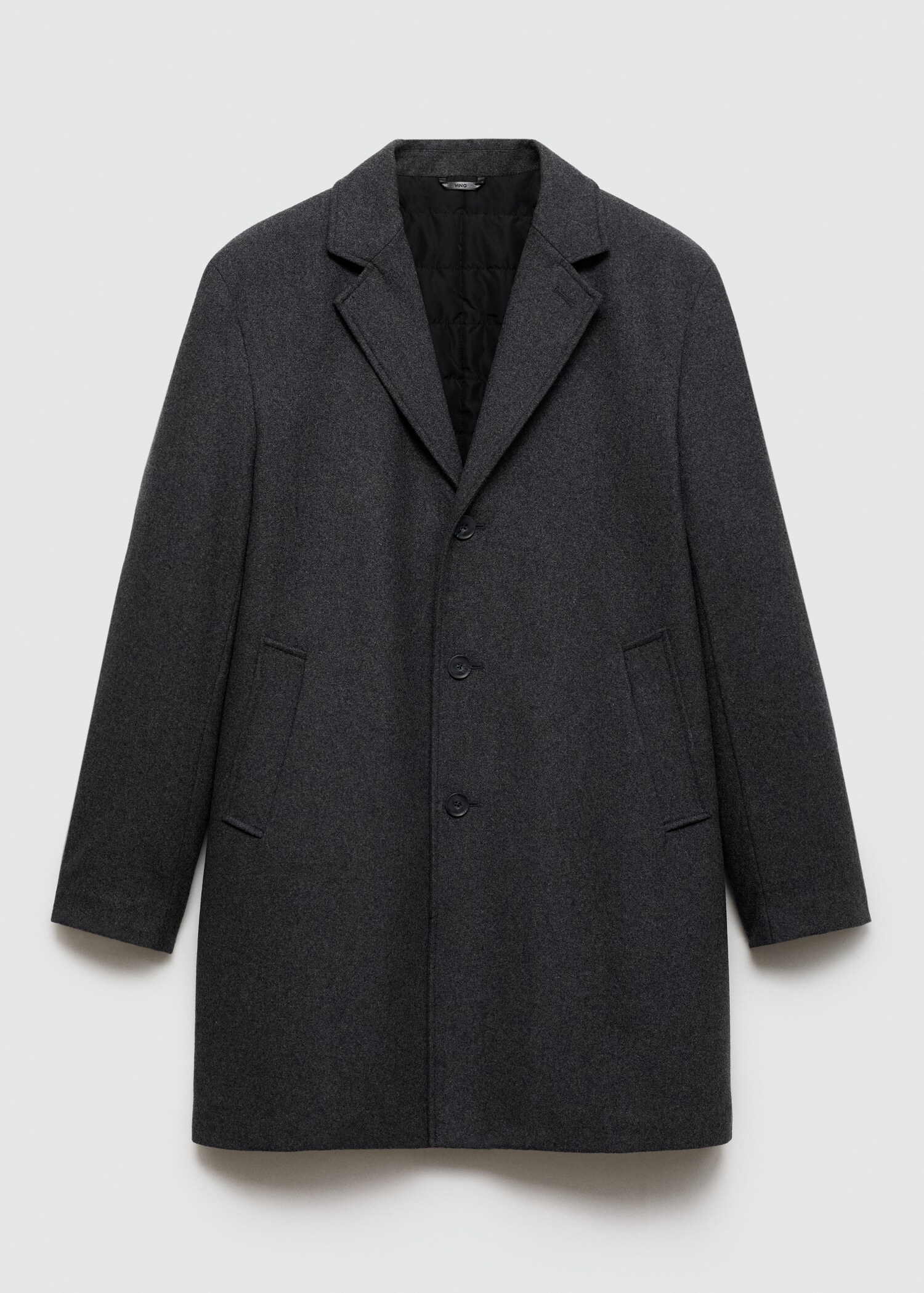 Regular fit quilted wool coat - Article without model
