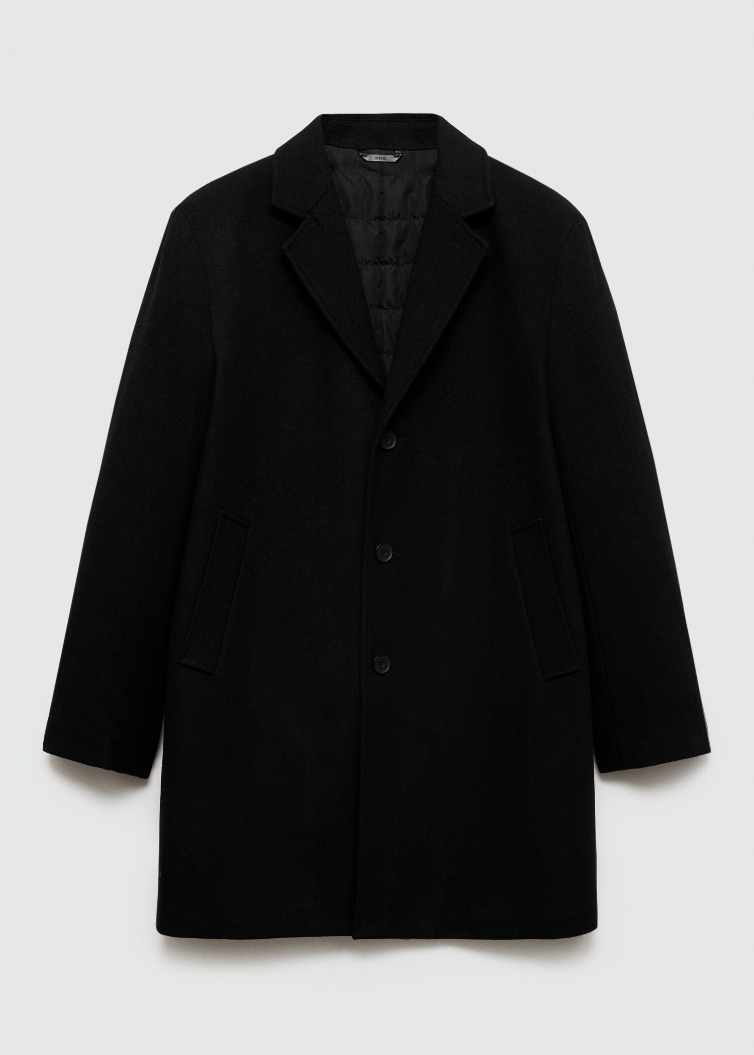 Regular fit quilted wool coat - Article without model