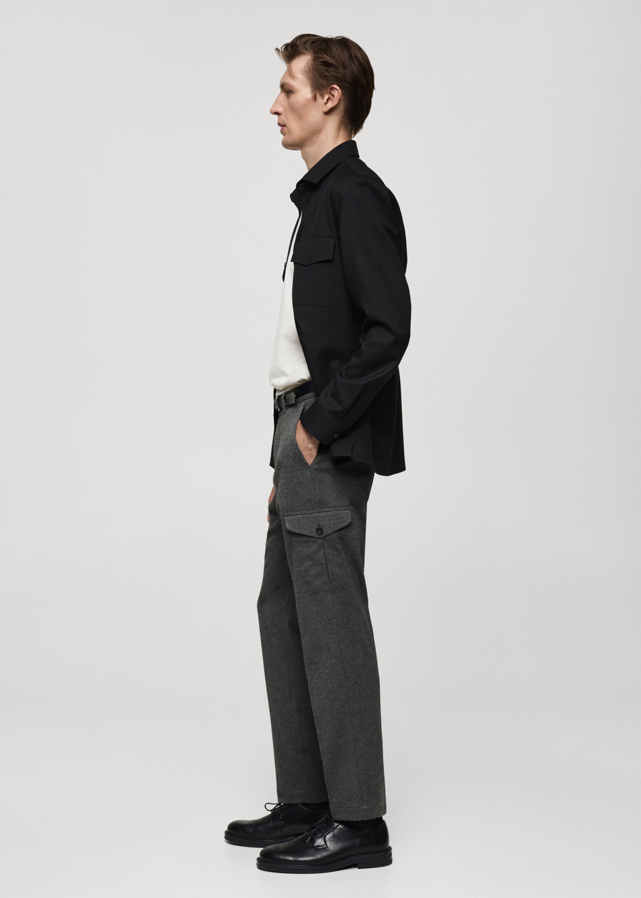 Pantalón cargo franela - Detalle del artículo 2, Gris claro vigoré. Ref: 77027920-00.