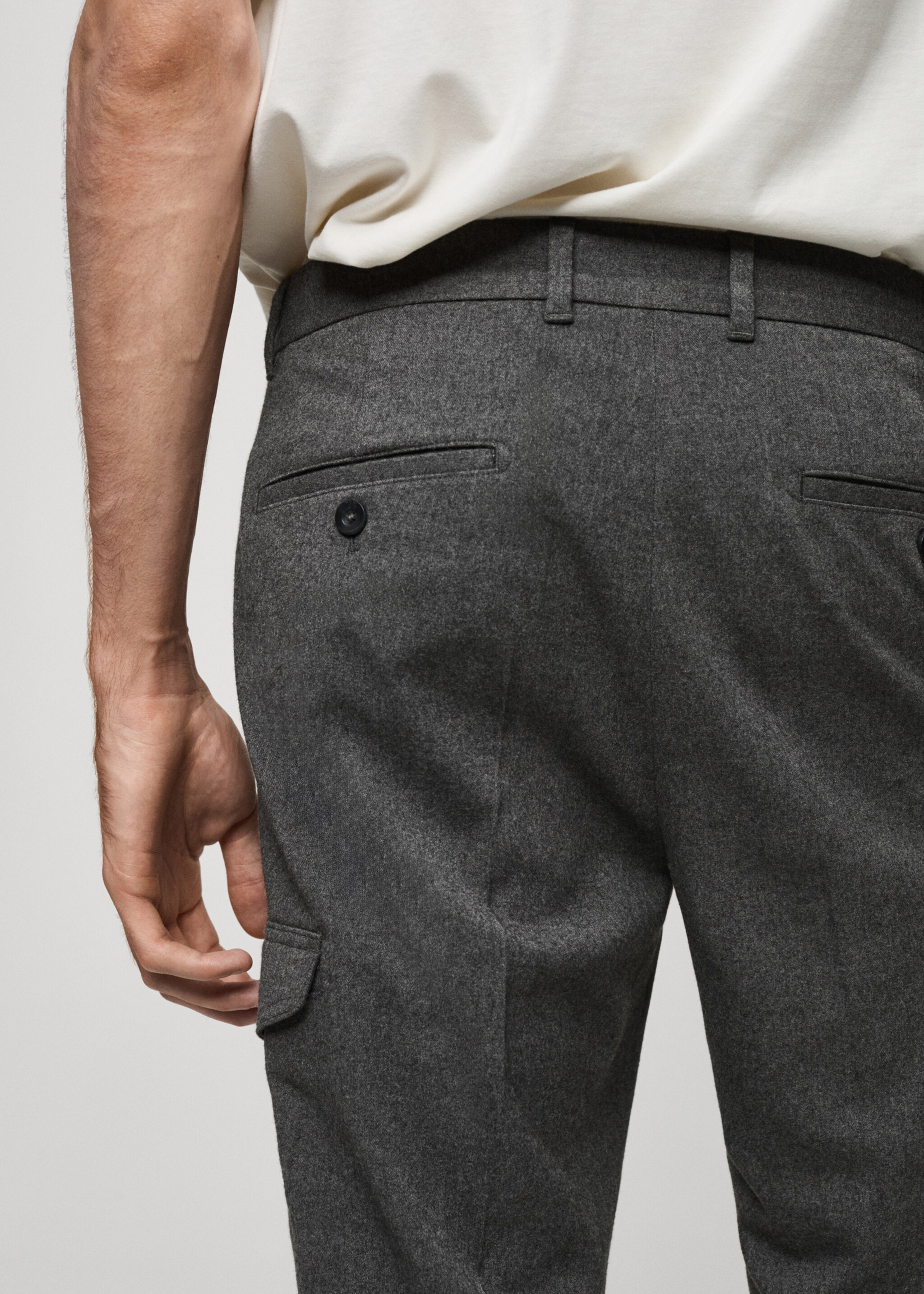 Pantalón cargo franela - Detalle del artículo 6, Gris claro vigoré. Ref: 77027920-00.