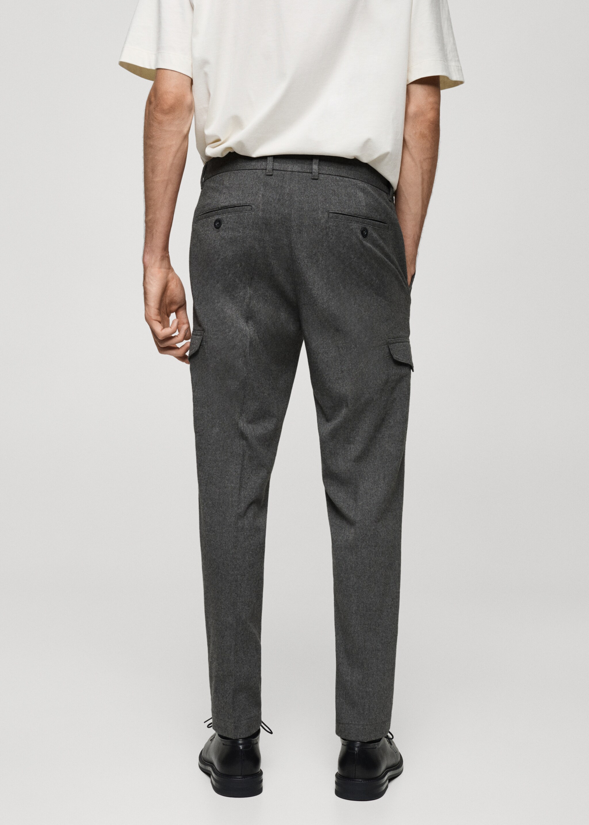 Pantalón cargo franela - Reverso del artículo, Gris claro vigoré. Ref: 77027920-00.