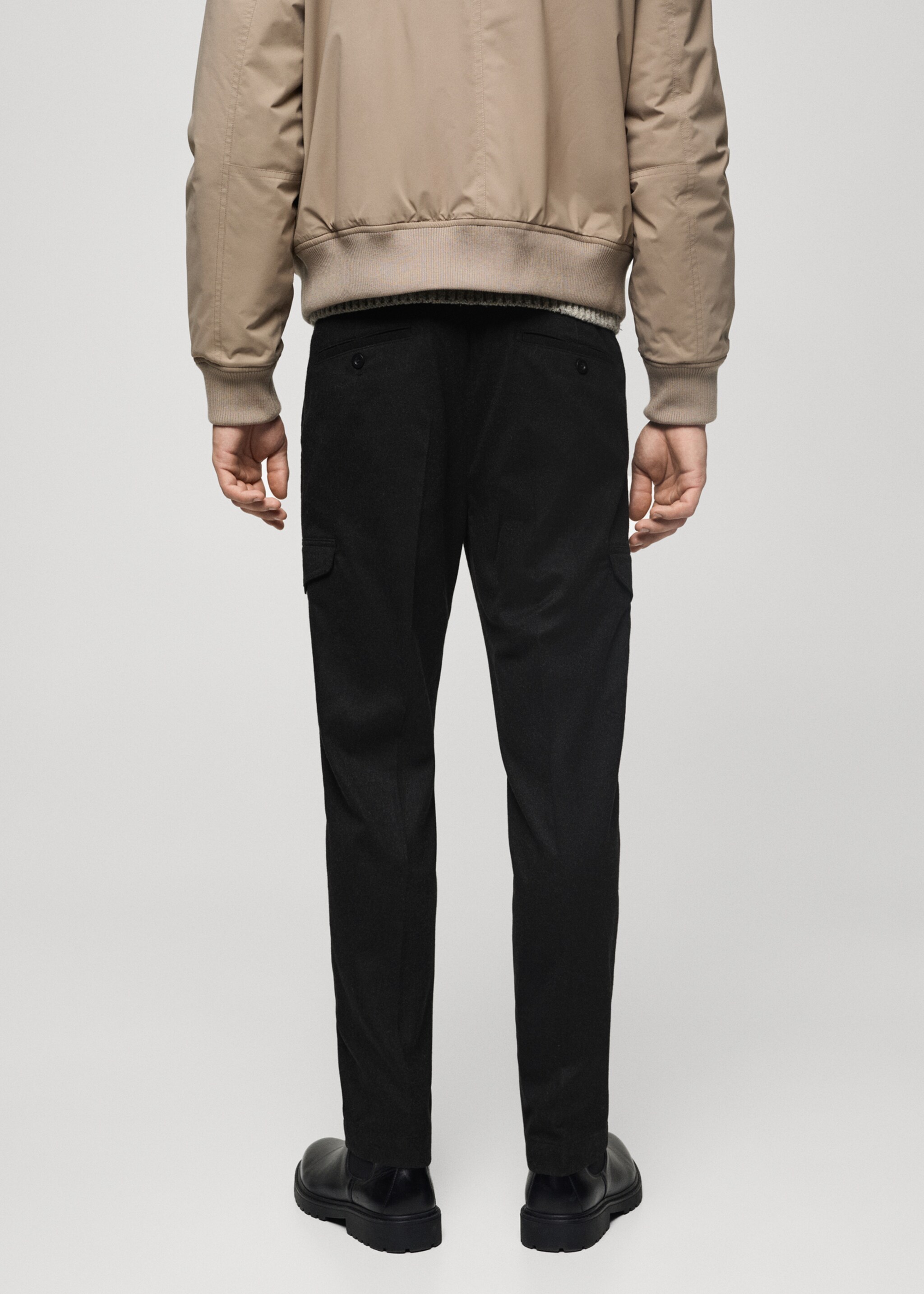 Pantalons cargo franel·la - Revers de l'article, Gris fosc vigoré. Ref: 77027920-00.